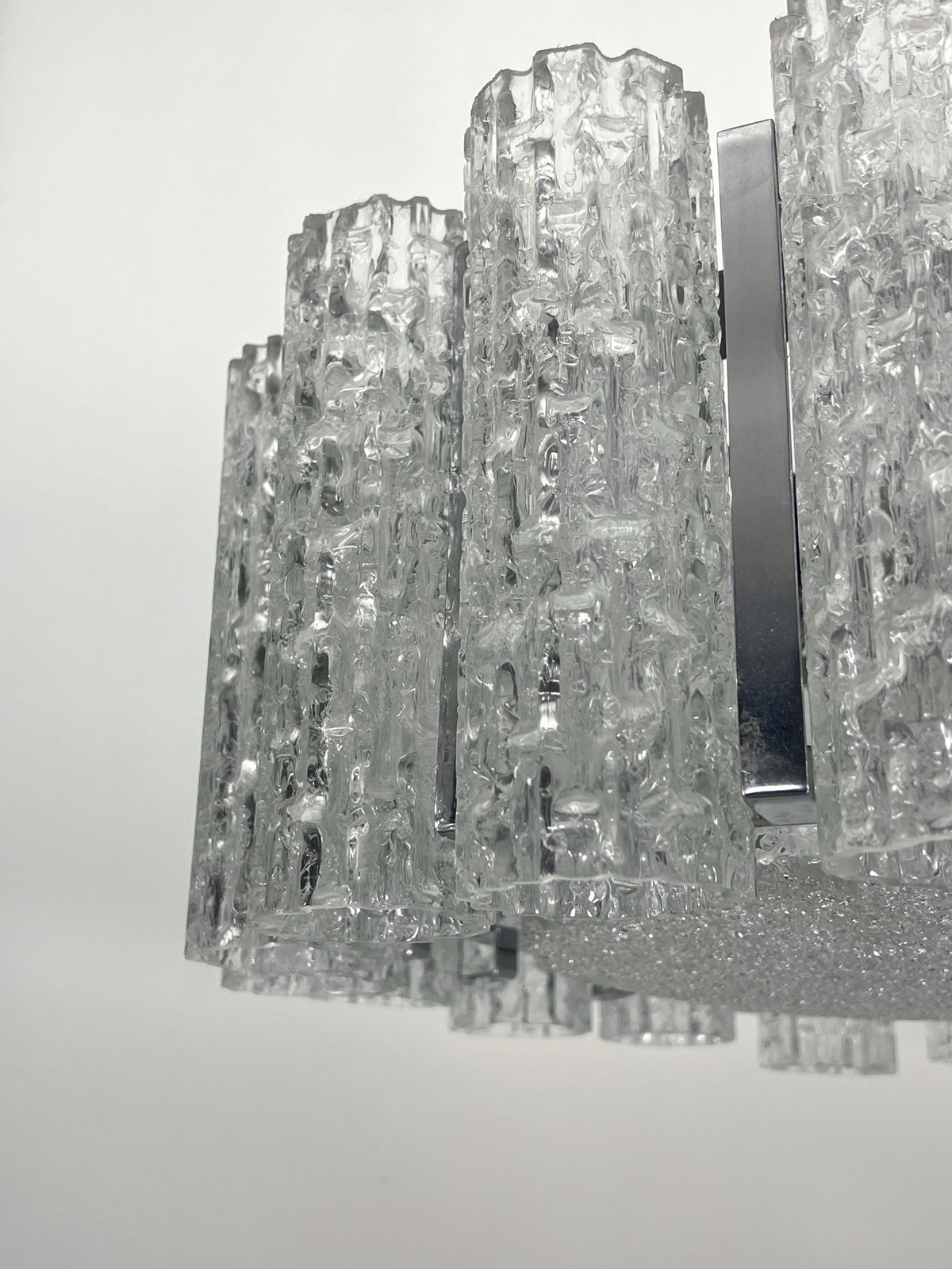 Lighting Set Of Two Mid Century Murano Glass Element Chandeliers. Italy 1960s photo