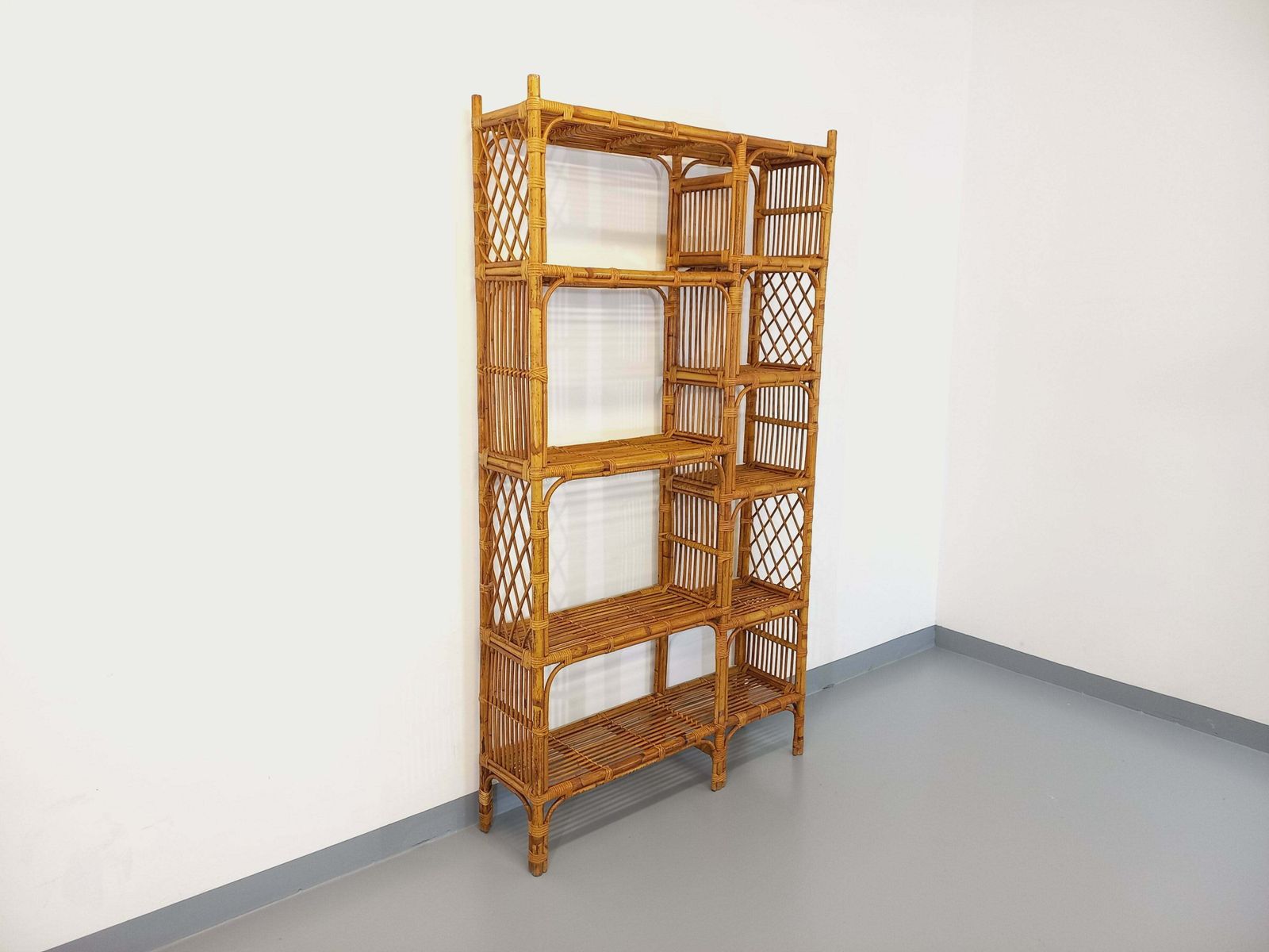 Rattan Bookcase, 1960s, Vintage