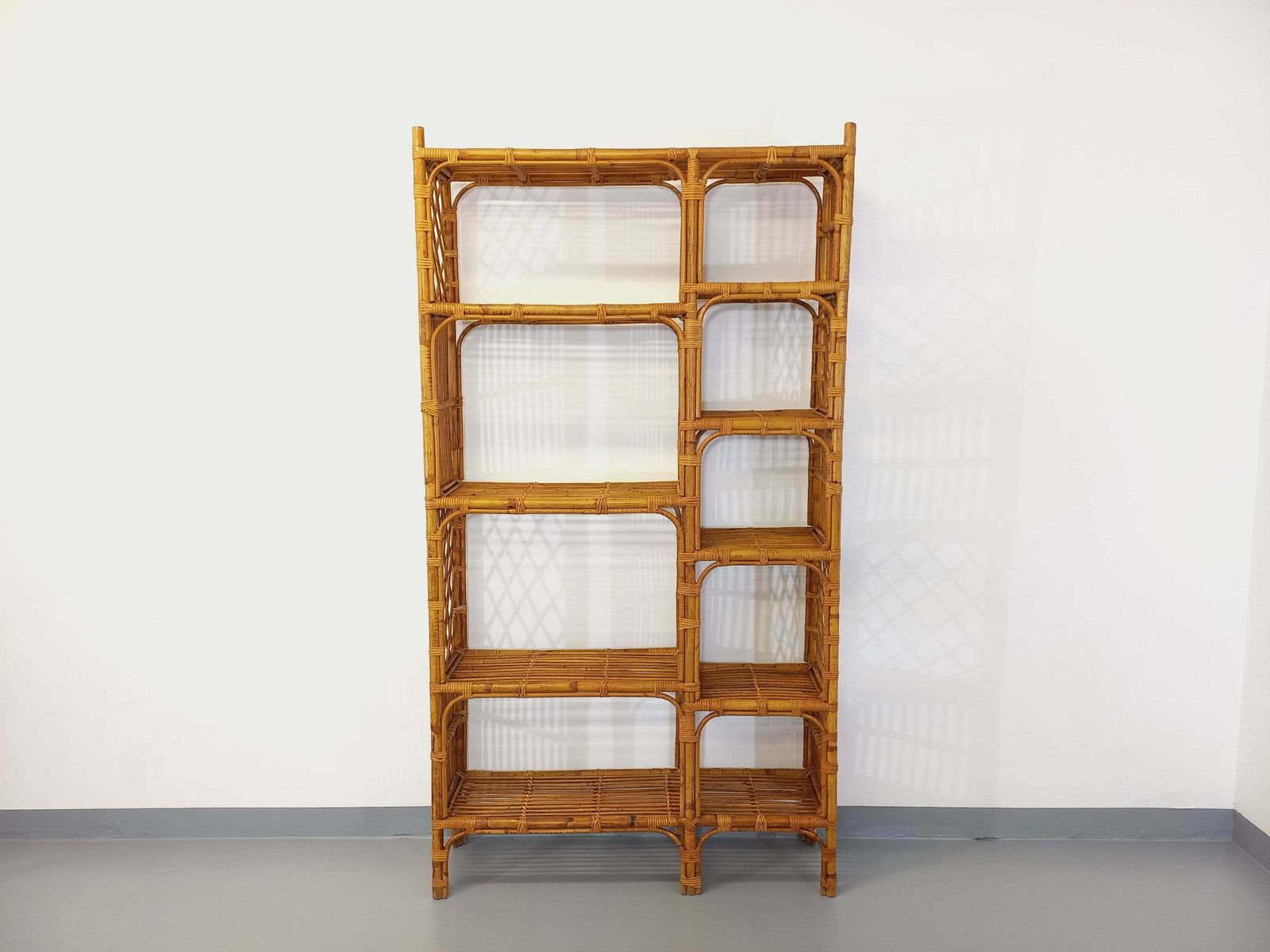 Rattan Bookcase, 1960s, Vintage photo for sale