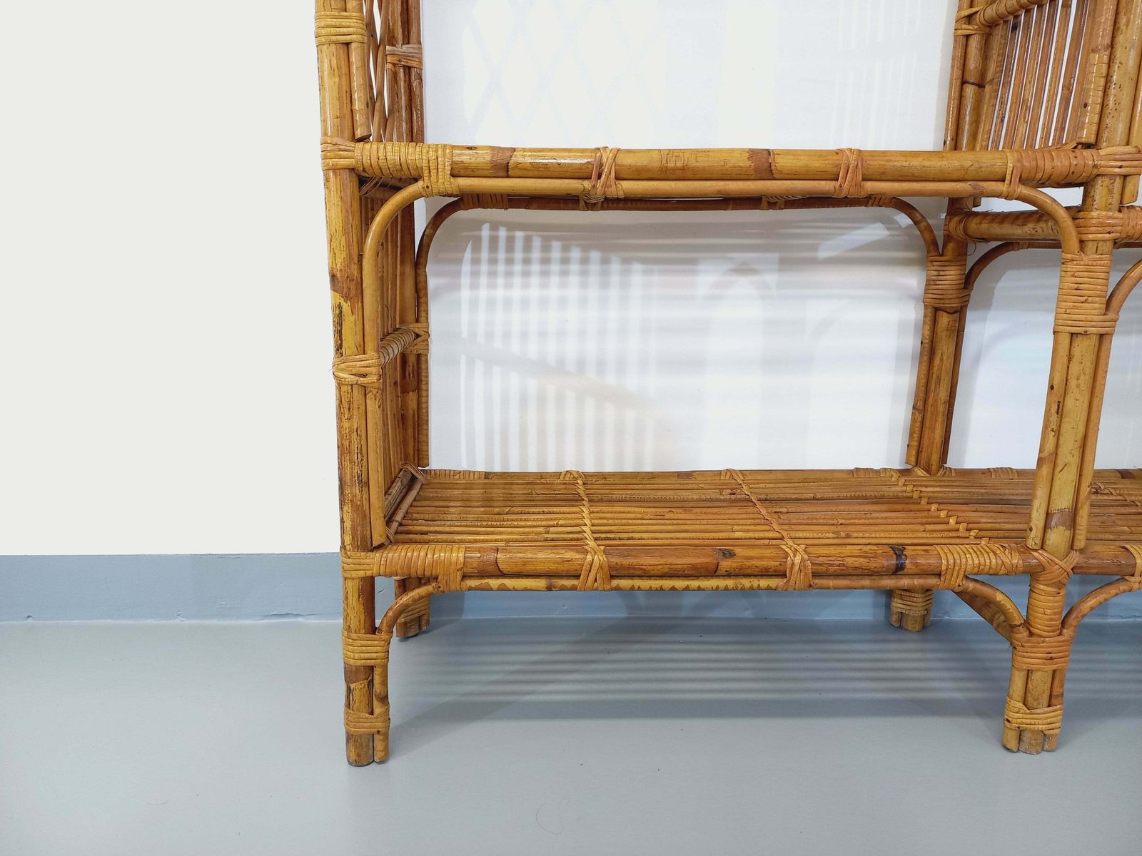 photo for sale Rattan Bookcase, 1960s, Vintage