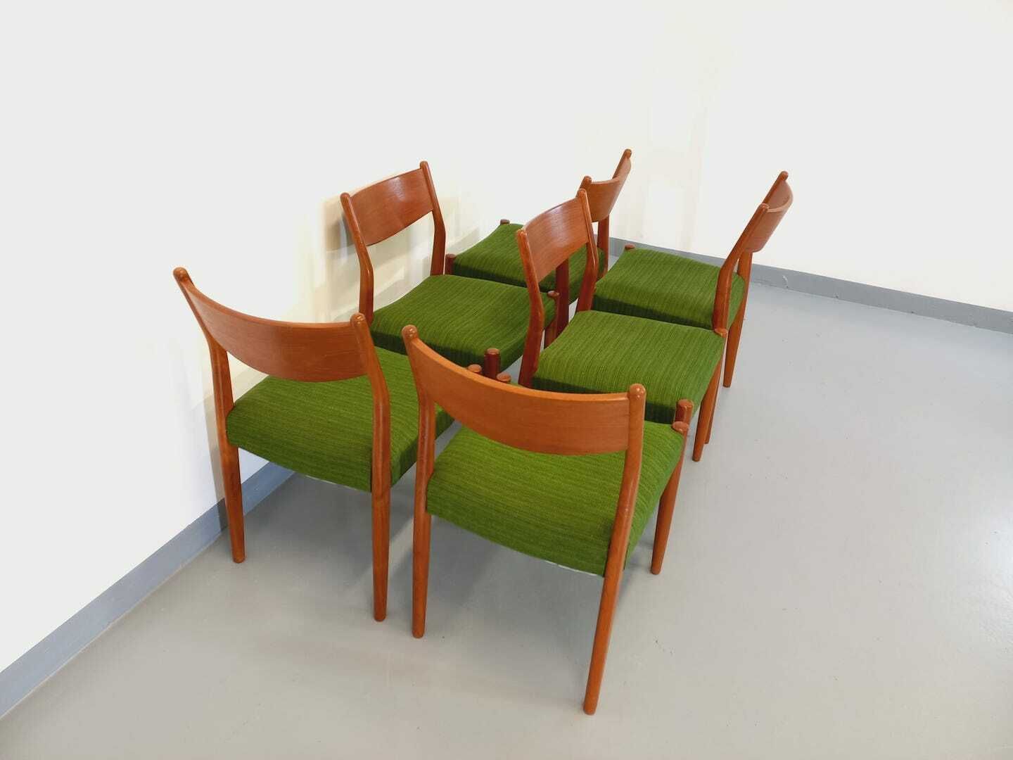 6 chaises scandinaves en teck, années 1950 photo for sale