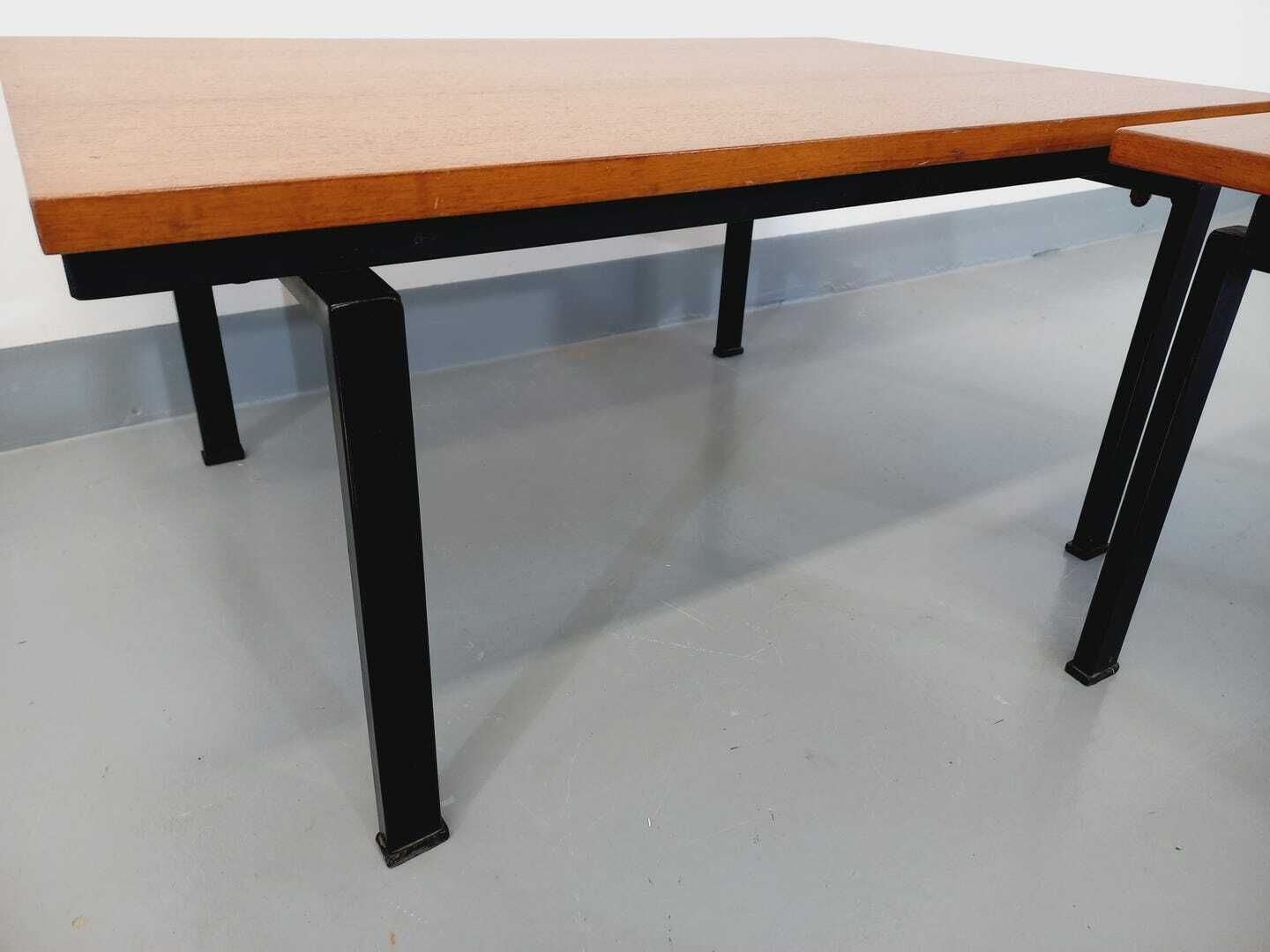 photo vintage 2 tables basses Isa en teck, années 1960