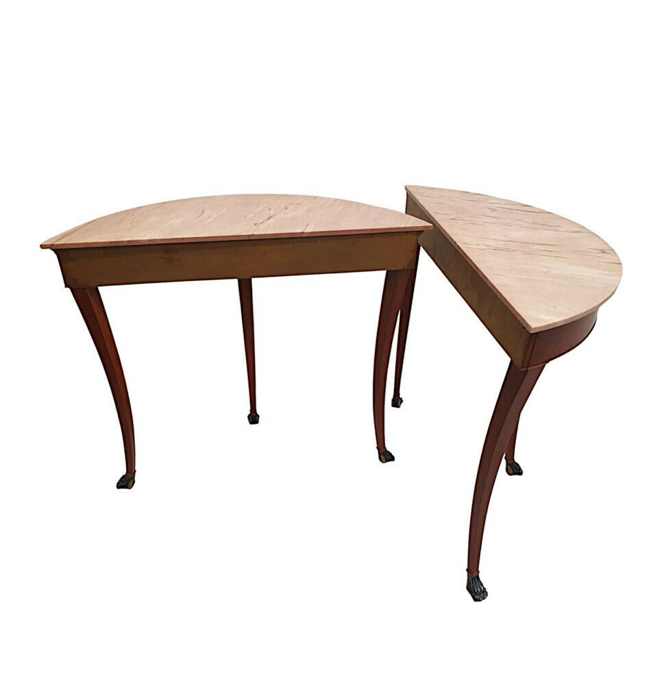 A Very Rare Pair Of Early 20th Century Marble Topped Console Tables photo 8123.7176
