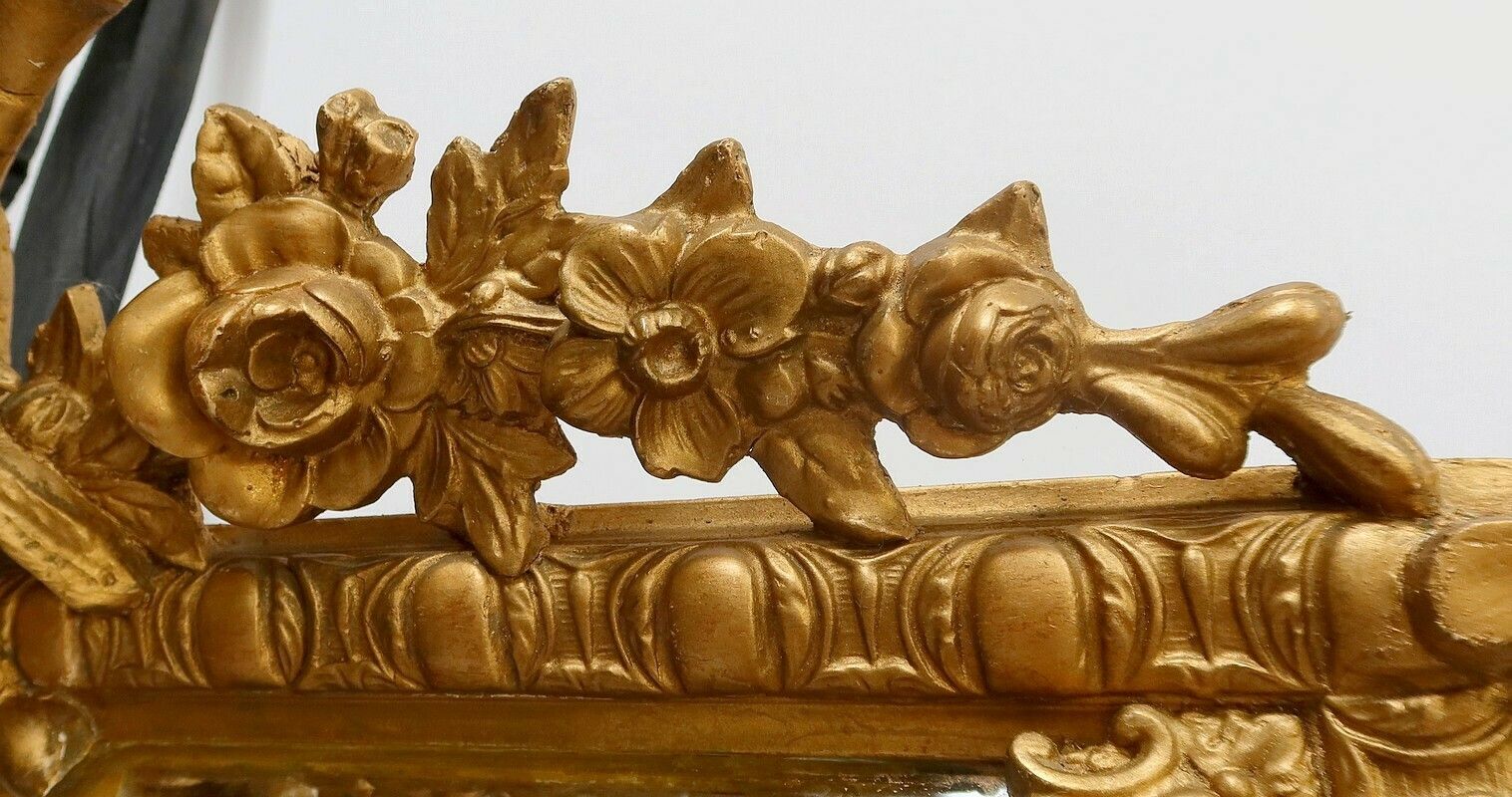 photo buy Mirror With Glazing Bead And Golden Wood, Louis XIV Style,  Napoleon III, Period  19th Century