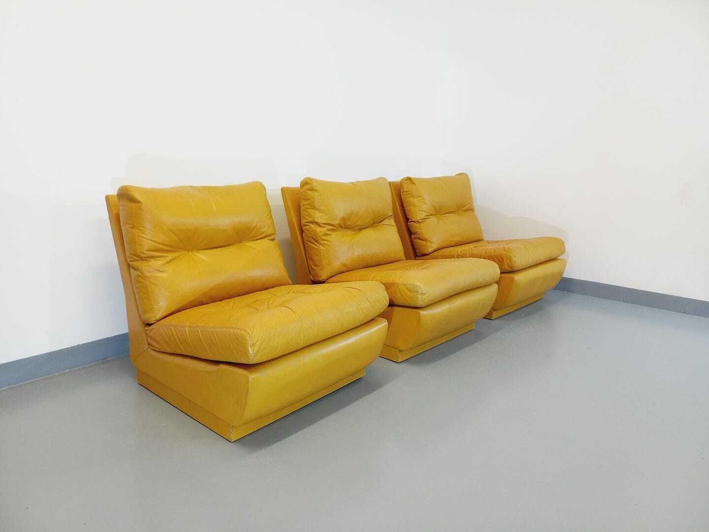 3 fauteuils Roche Bobois en cuir photo furniture