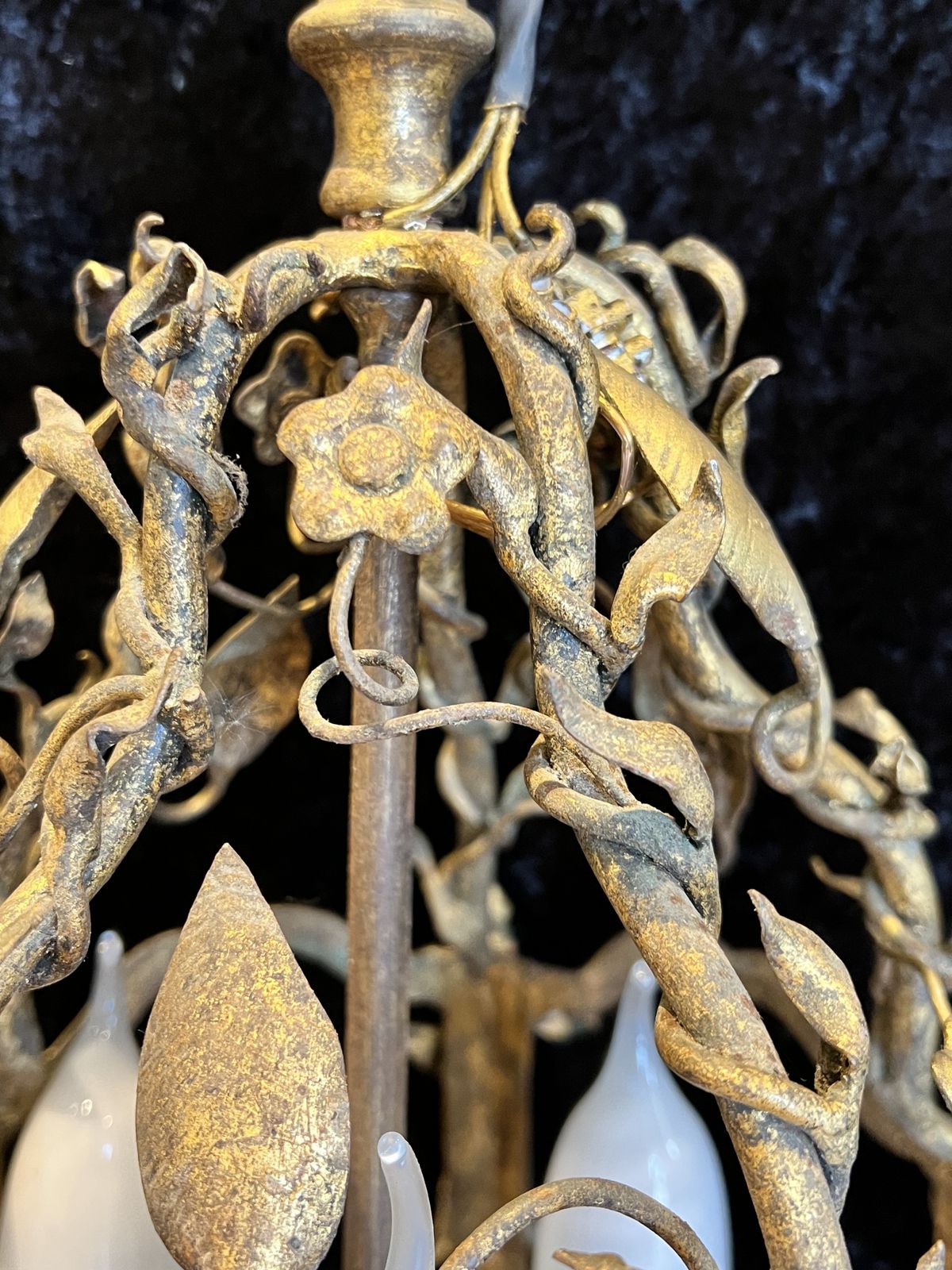 photo furniture Italian Gilt Three Light Antique Lantern