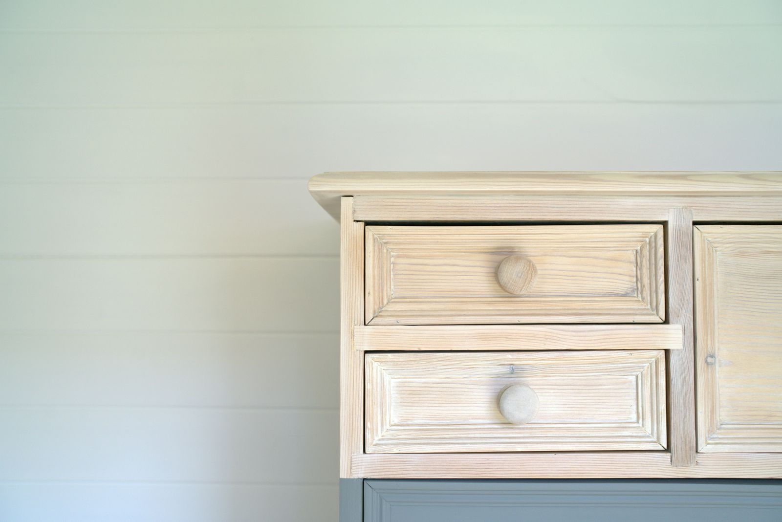Farmhouse Style Chest Of Drawers. Old Vintage Pine Drawers. Grey/Green Chest Of Drawers,  Tall Drawers, Tallboy Chest Of Drawers photo vinterior