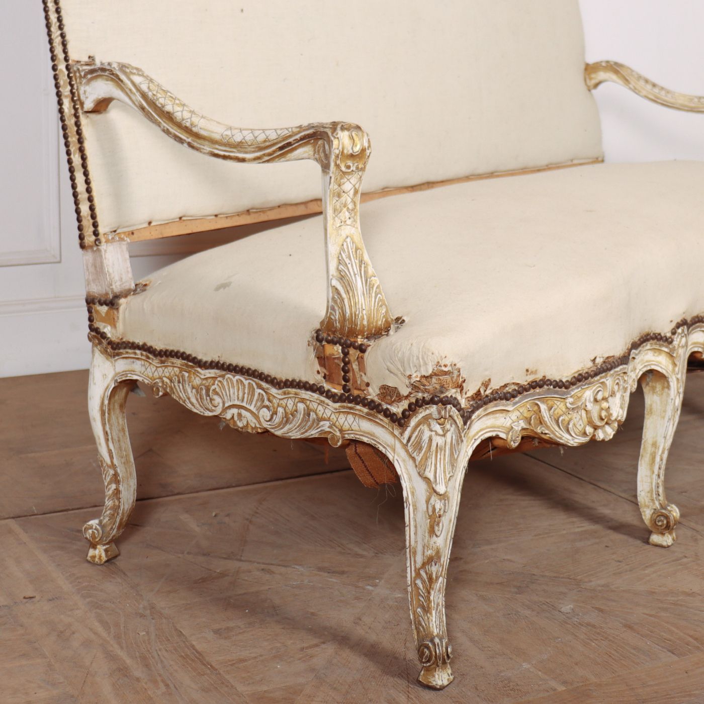 French Canape Sofa, 1800s, Antique photo vintage