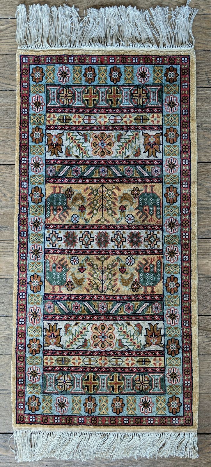 Vintage Handmade Tunisian Kairouan Silk Rug photo vinterior