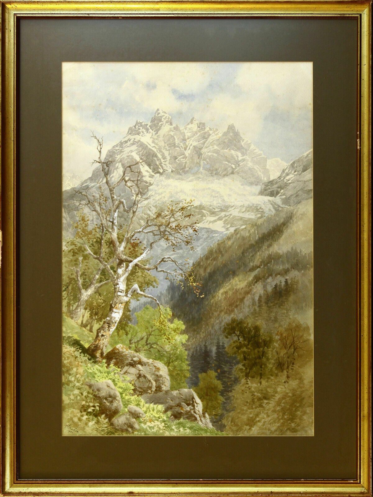 Watercolour By George Strahan. View Of The Himalayas