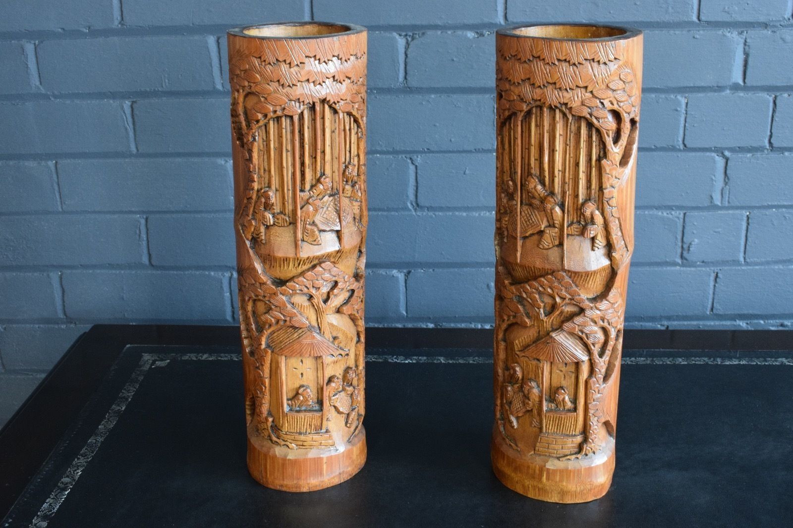 Chinese Brush Pots, Early 20th Century photo Home Decor