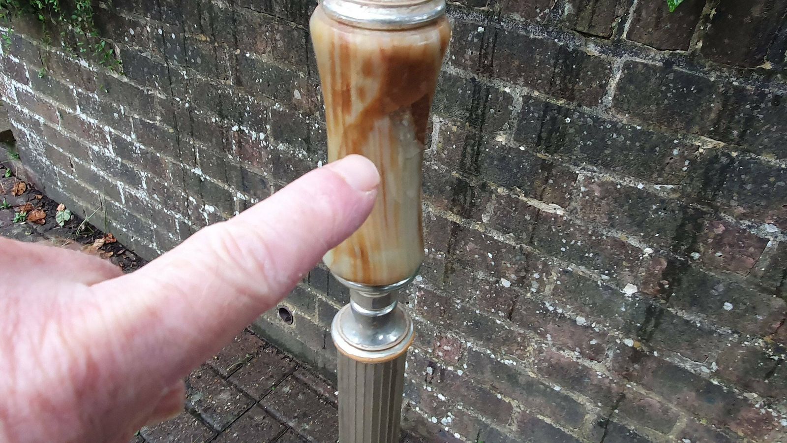 Quirky And Kitsch Vintage Brass Metal And Onyx Marble. photo vintage