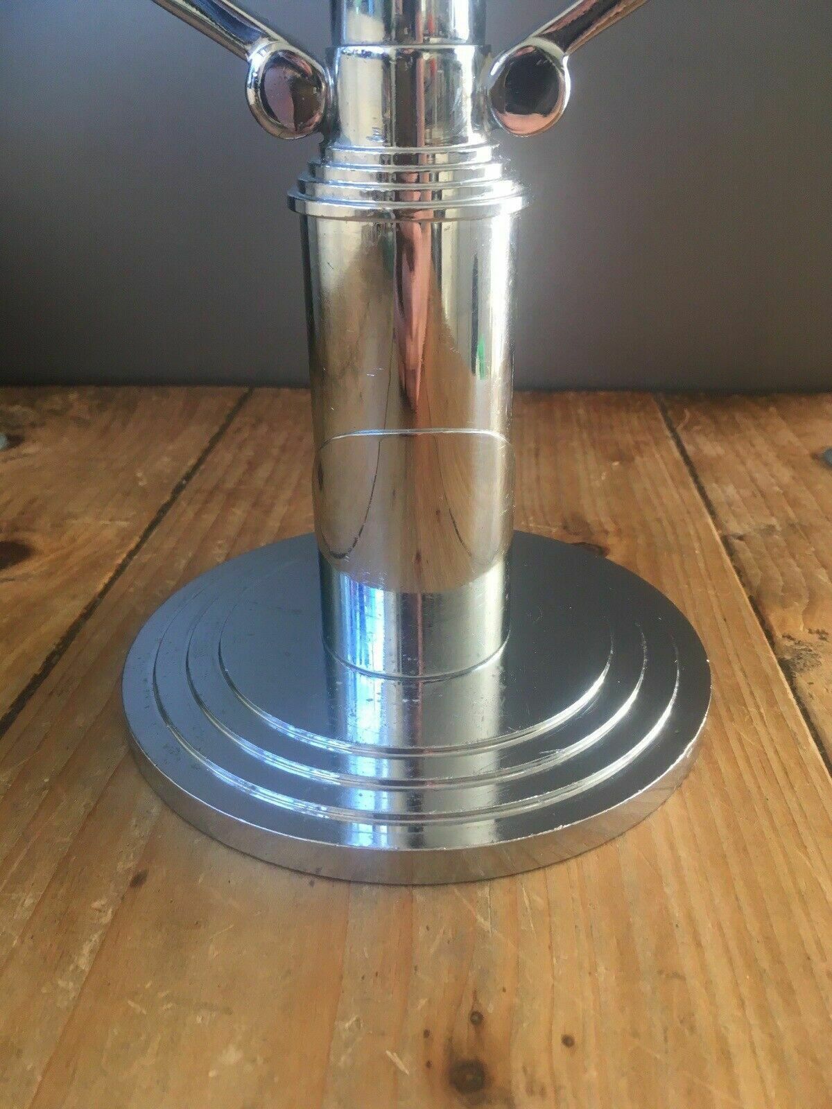 Home Decor Large Modernist Chrome Wmf Hotel 3 Branch Candelabrum Candlestick Candle Holder photo