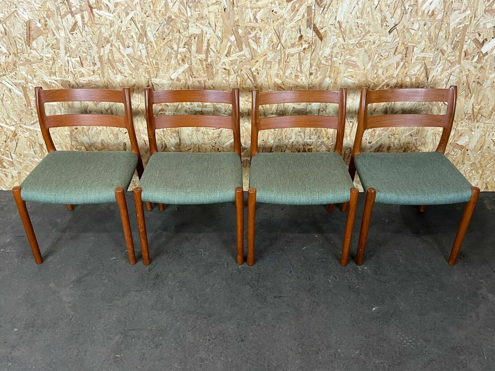 4x 60s 70s Chairs Teak Dining Chair Niels O. Möller For Jl Møllers 60s photo for sale