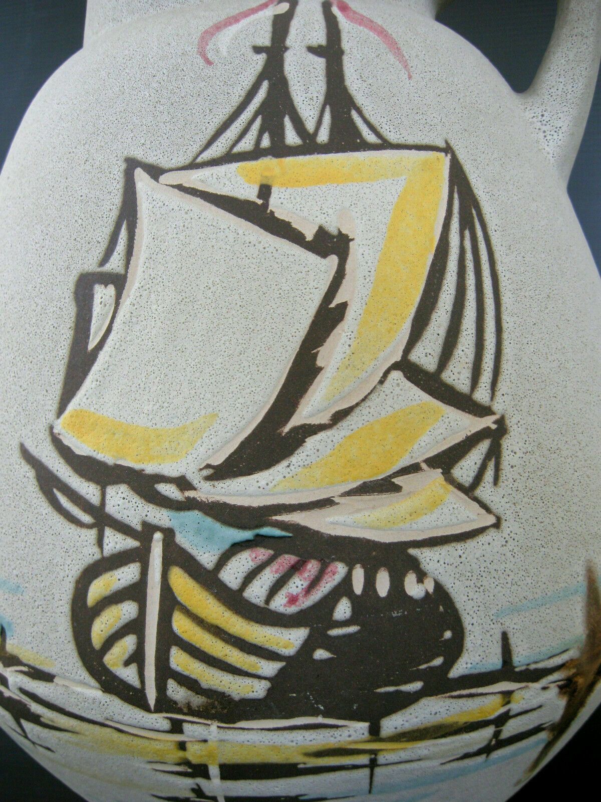 Vintage 1960 Boats 60s Sixties 60 Years Retro Ceramic Vase photo vinterior