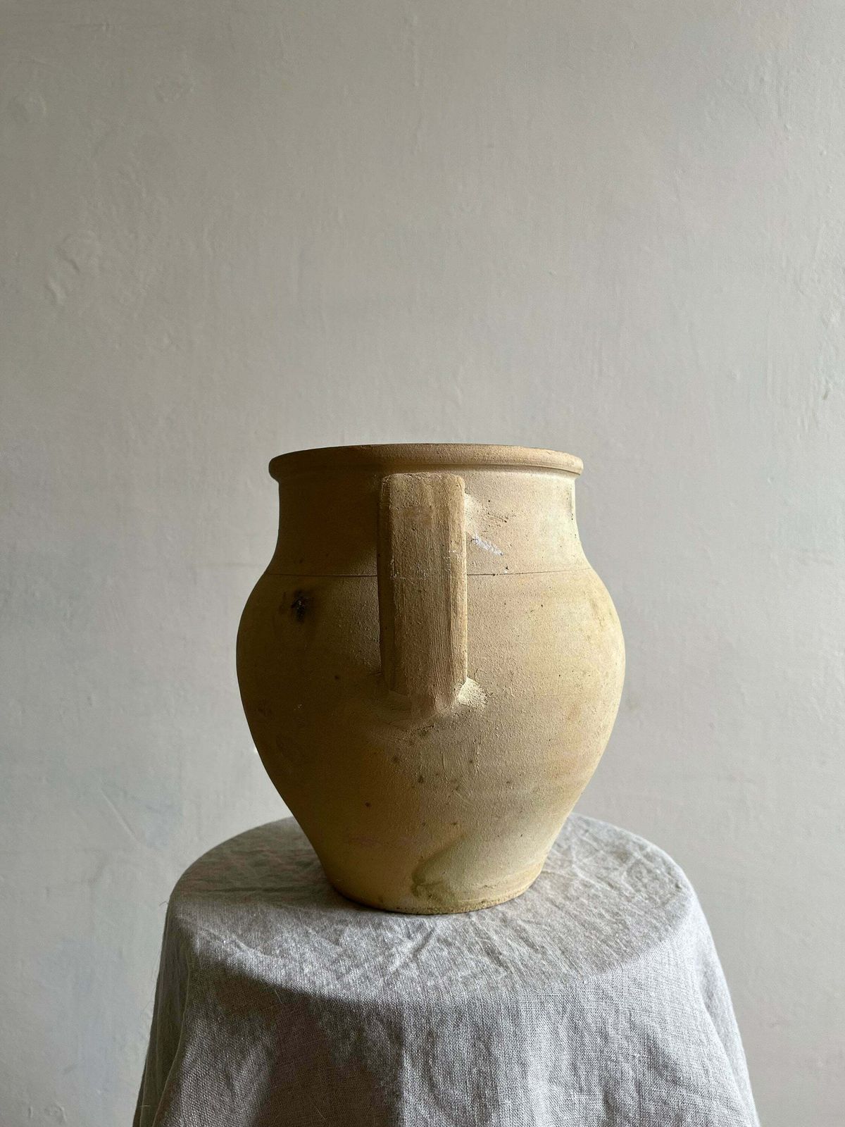 Twin Handled Antique Terracotta Pot Vessel Planter, Unique Rustic Handmade Mediterranean Piece photo vinterior