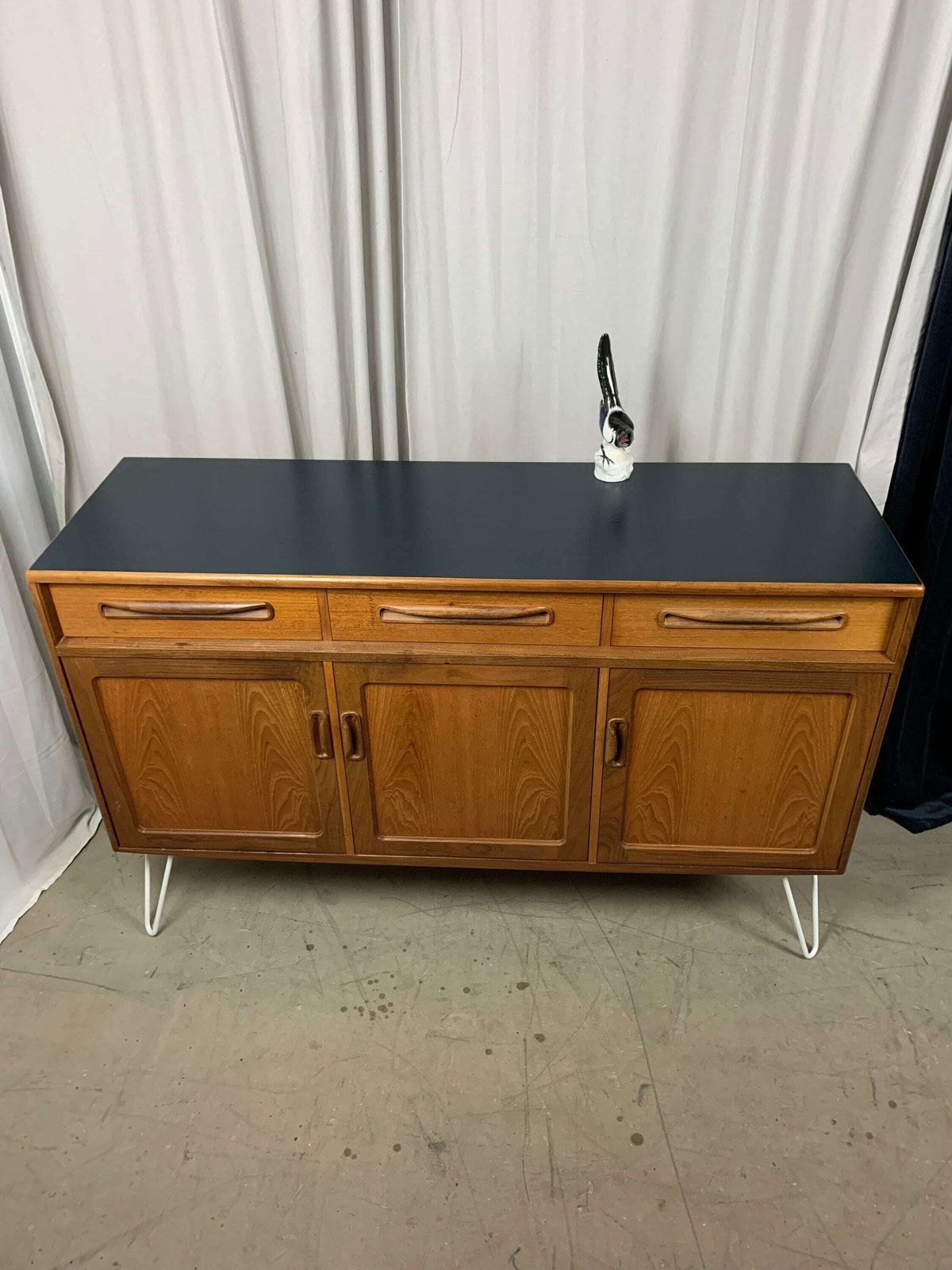 G Plan Fresco Sideboard With Painted Teal Top & Brand New Hairpin Legs photo furniture