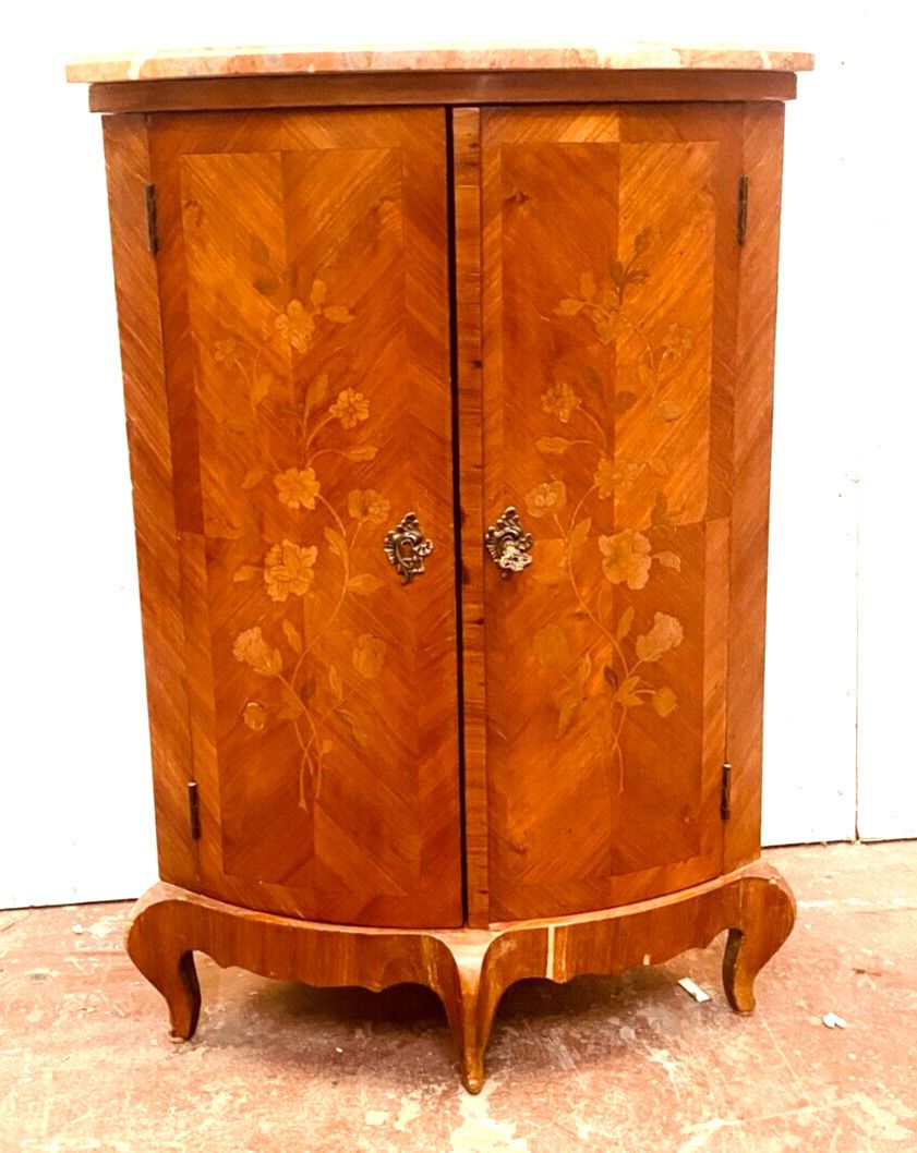 photo furniture Curved Louis XV Style Corner Inlaid Rosewood 20th Century