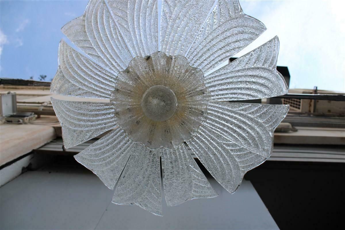 photo furniture Flower Ceiling Lamp In Murano Glass And Brass 1970 Italy