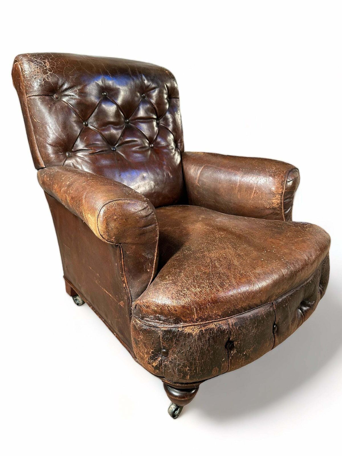 An Exceptional Country House Leather Armchair Attributed To Howard & Sons Circa 1870 photo vinterior