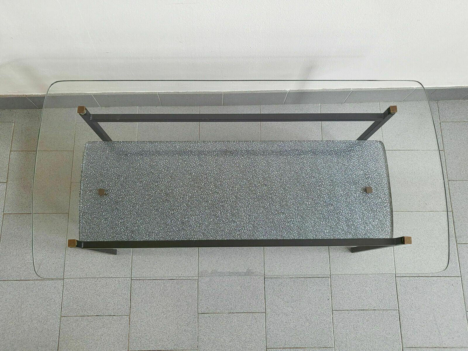 Vintage 1950 Rockabilly Steel & Glass 50s Retro 1950s 50s Bass Table photo for sale