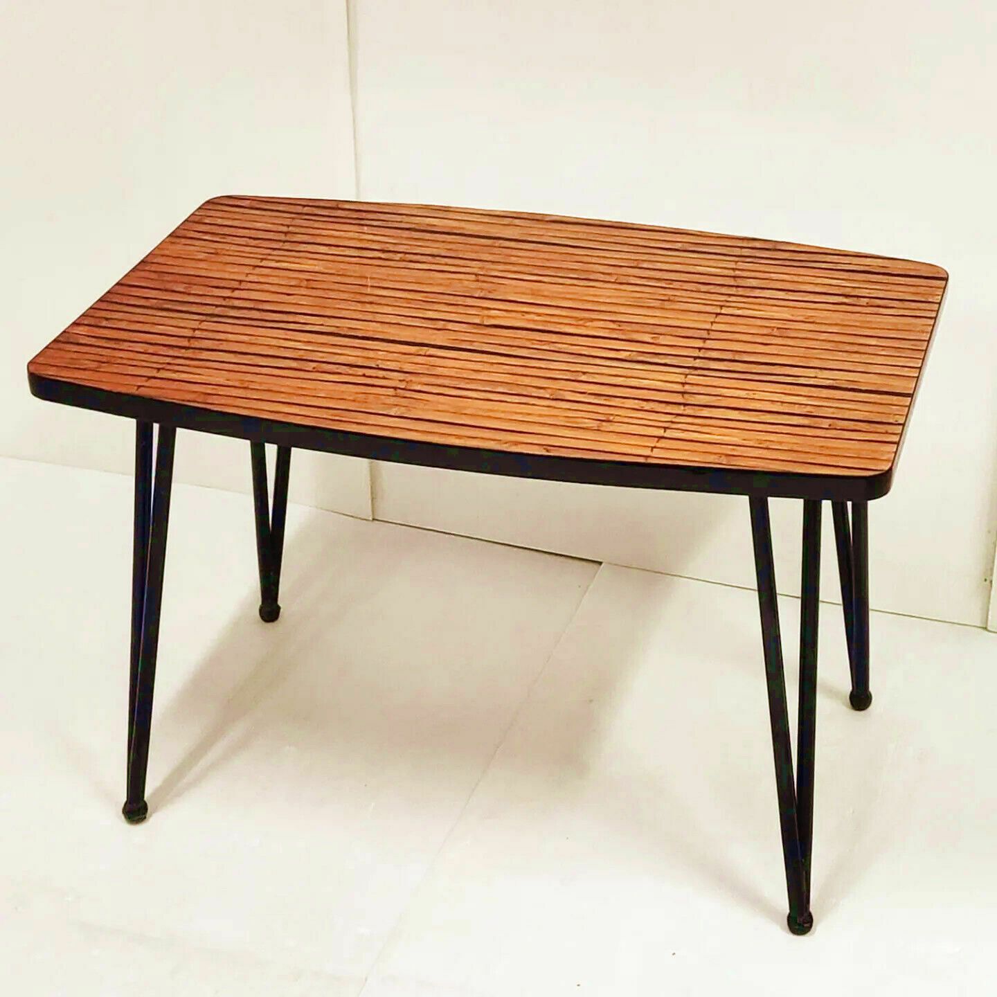 Vintage 1950 Formica Imitation Bamboo & Steel 50s Rockabilly 50s Side Table