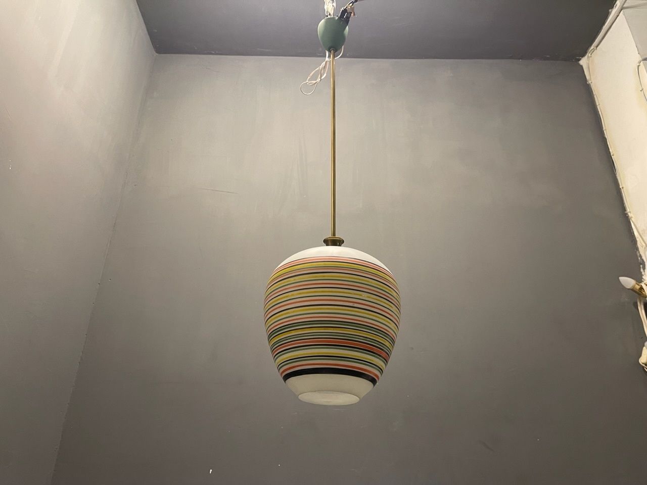 photo furniture Italian Opaline Glass Light Pendant 1960’s