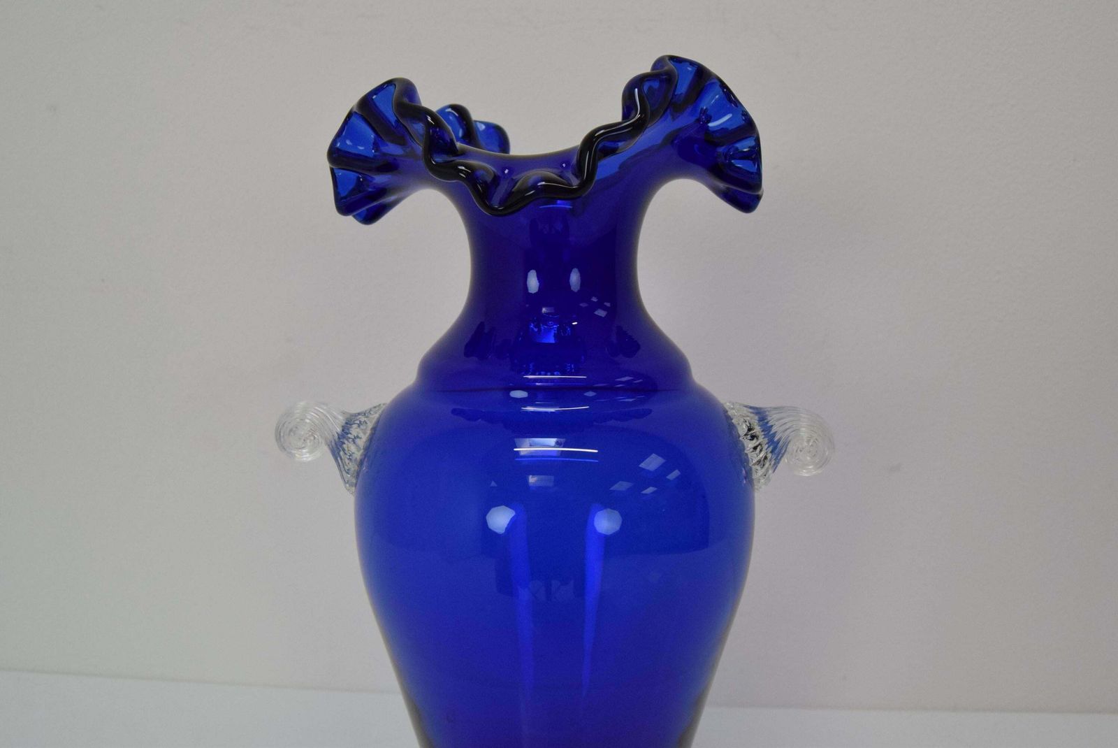 Art Czech Glass Vase, By Glasswork Novy Bor, 1950's. photo Home Decor
