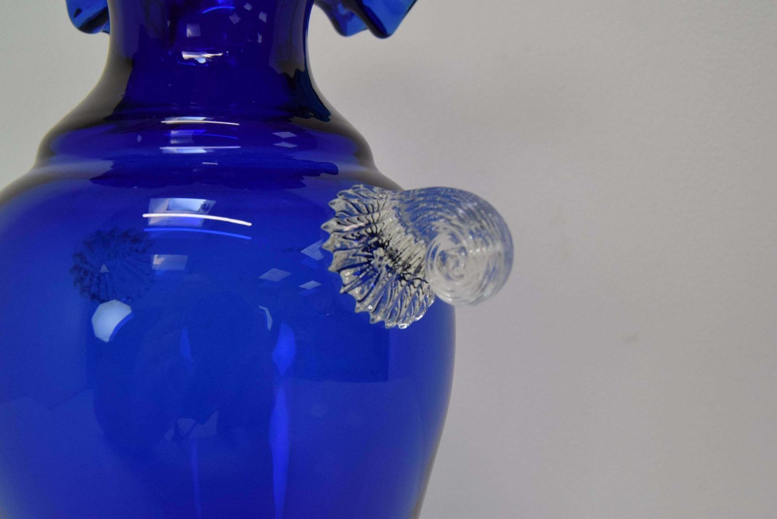 Art Czech Glass Vase, By Glasswork Novy Bor, 1950's. photo vinterior