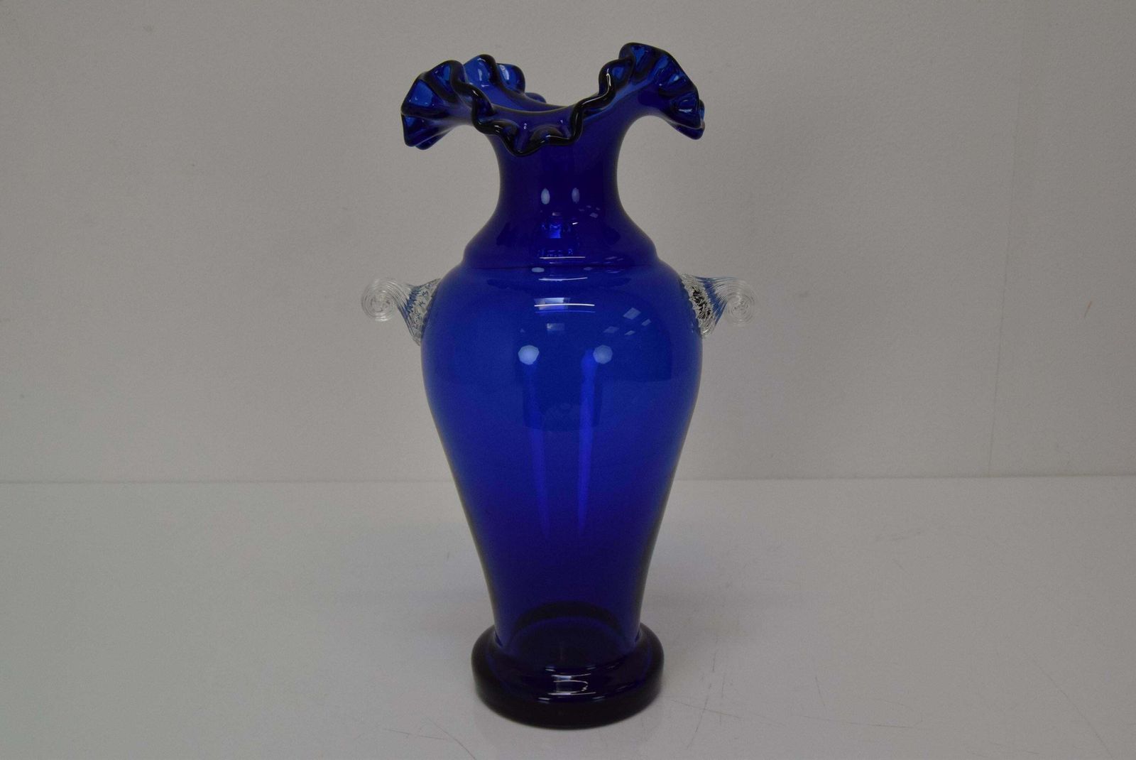 Home Decor Art Czech Glass Vase, By Glasswork Novy Bor, 1950's. photo