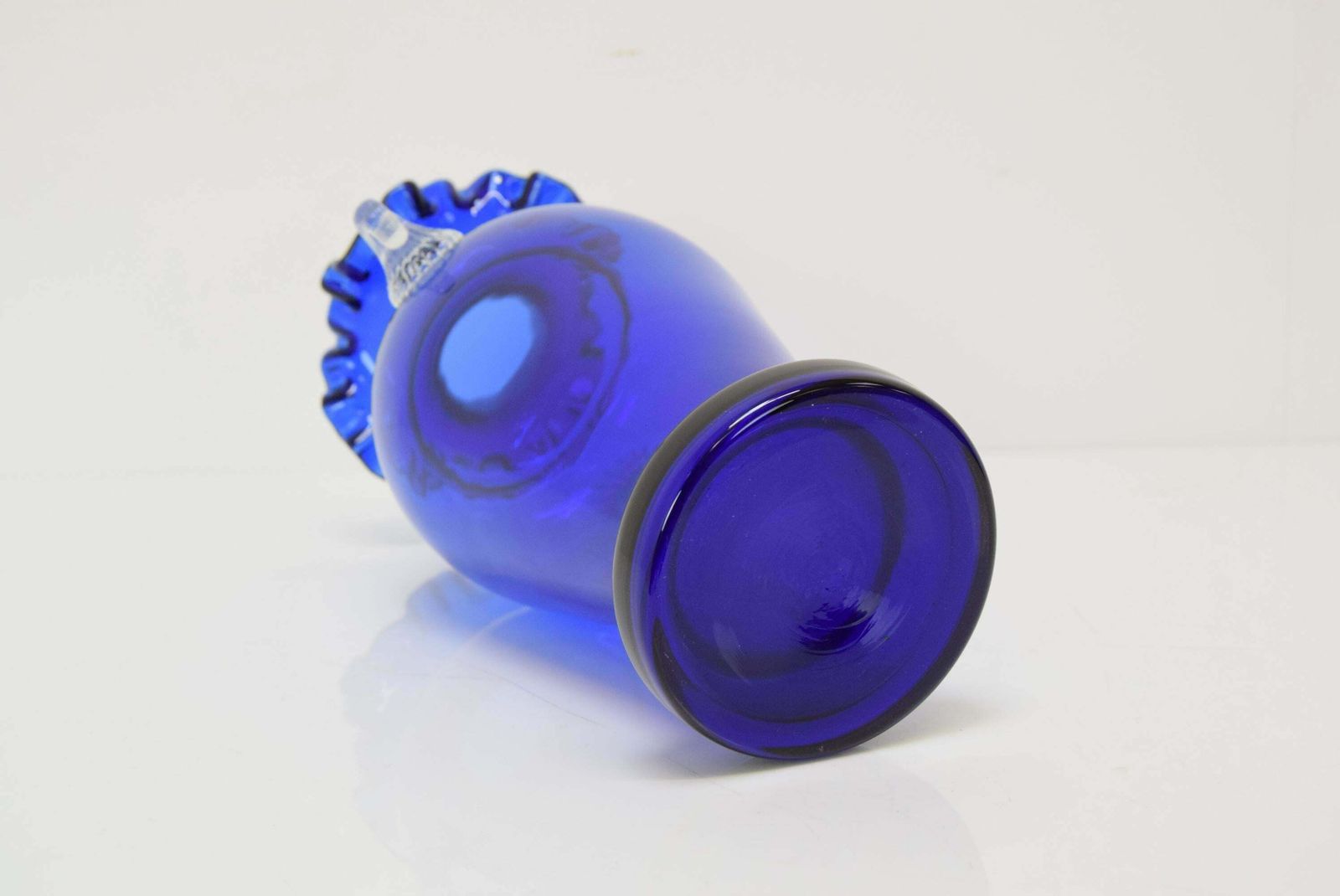 252.0 Art Czech Glass Vase, By Glasswork Novy Bor, 1950's. photo
