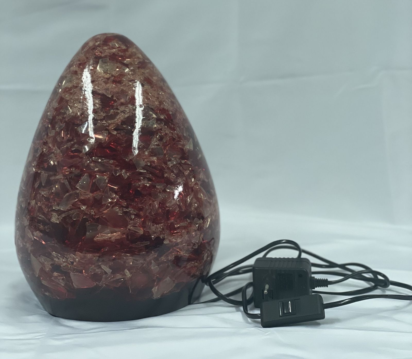 Red Fractal Resin Lamp From The 70s (We Are Another One In Green) photo for sale