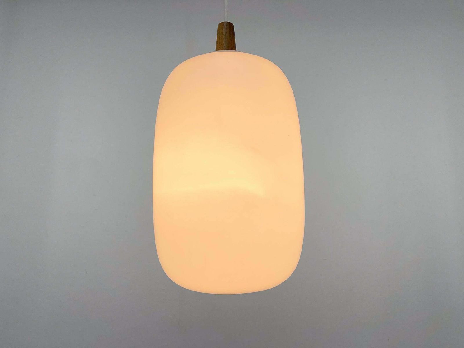 1960s Wood And Glass Pendant Light By Uluv, Czechoslovakia, Marked By Manufactur photo buy