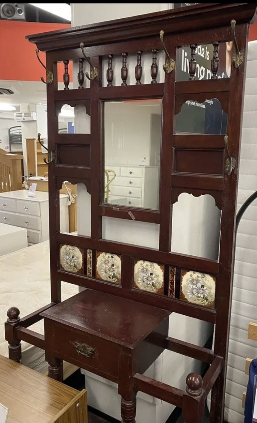 Dark Wood Victorian Hall, Umbrella, Coat Or Plant Stand. Beautiful! photo furniture
