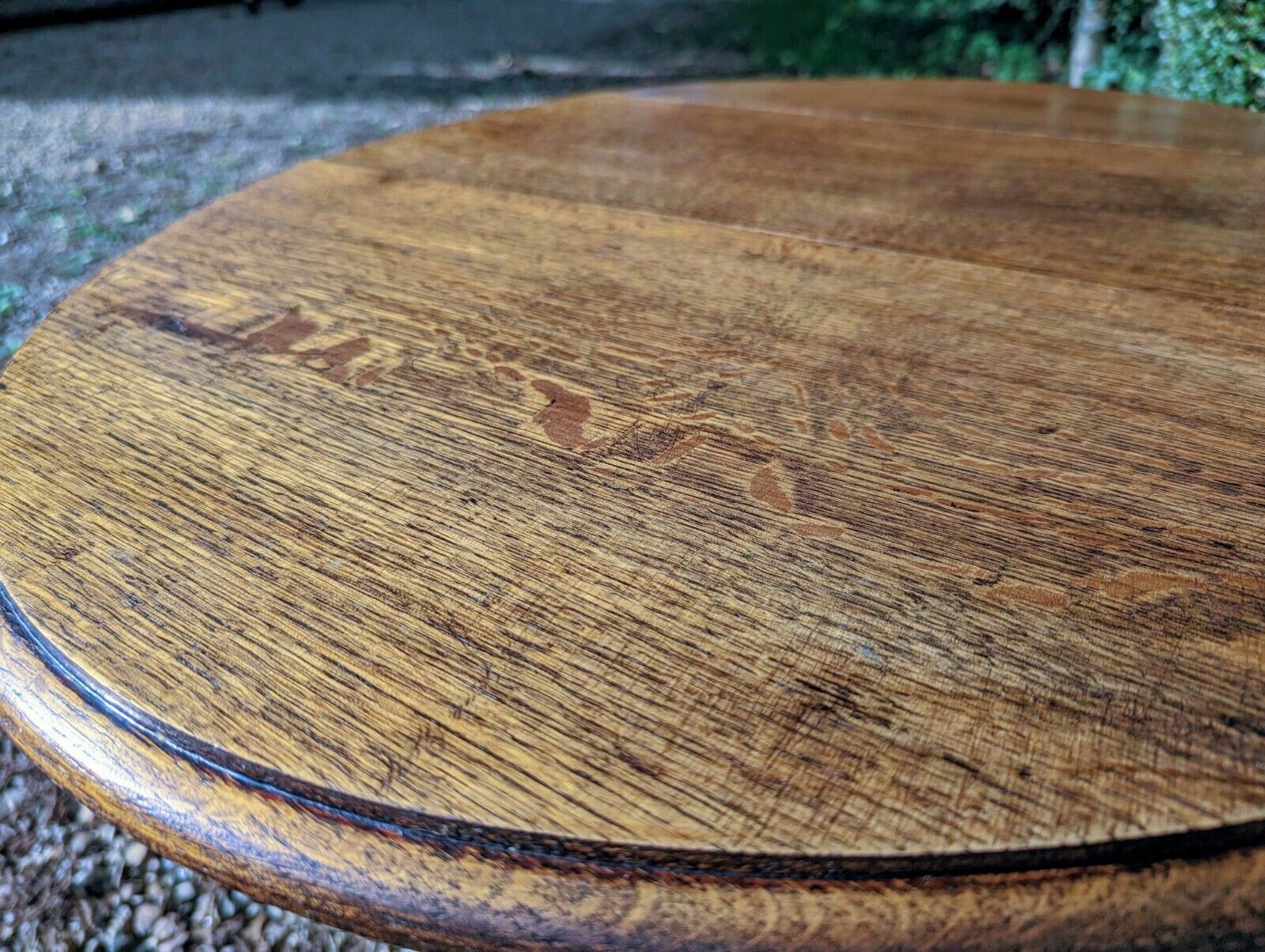 Early 20th C Oak Leaf Gate Leg Table, Barly Twist Supports 0213. photo 295.0