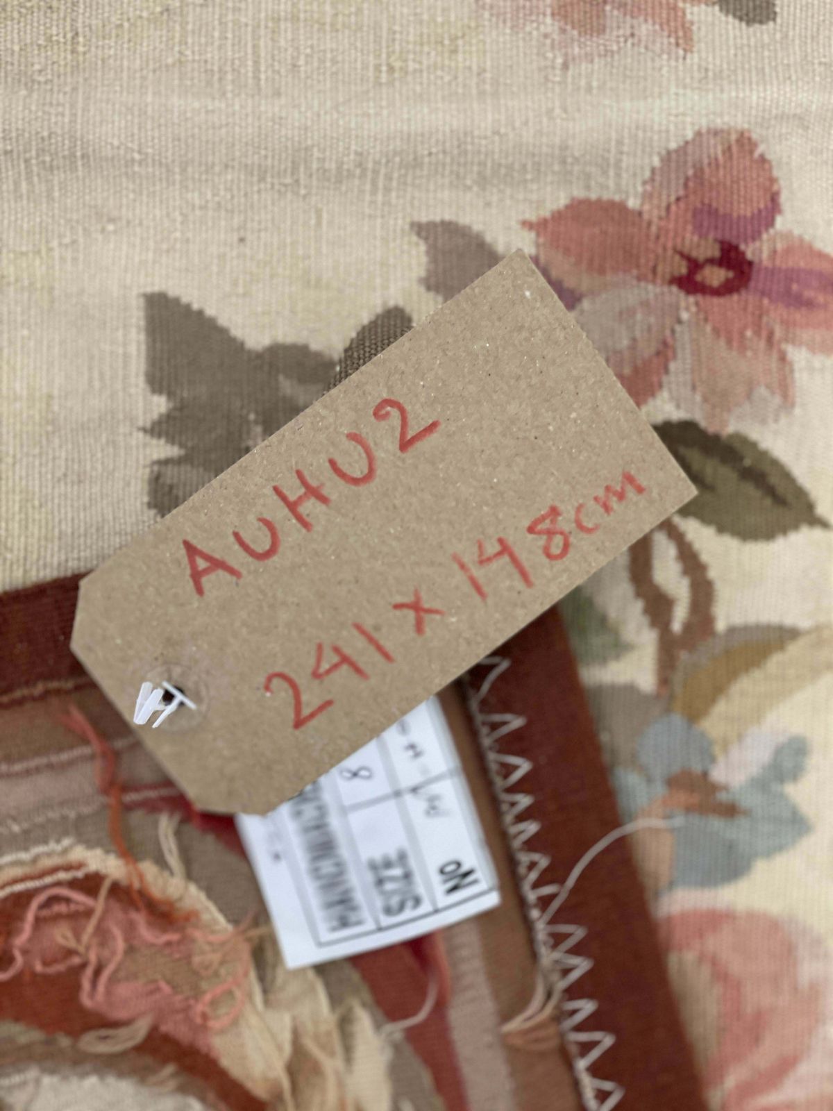 Blush Pink Aubusson Rug Traditional Carpet Handwoven Wool Needlepoint Floral photo vintage