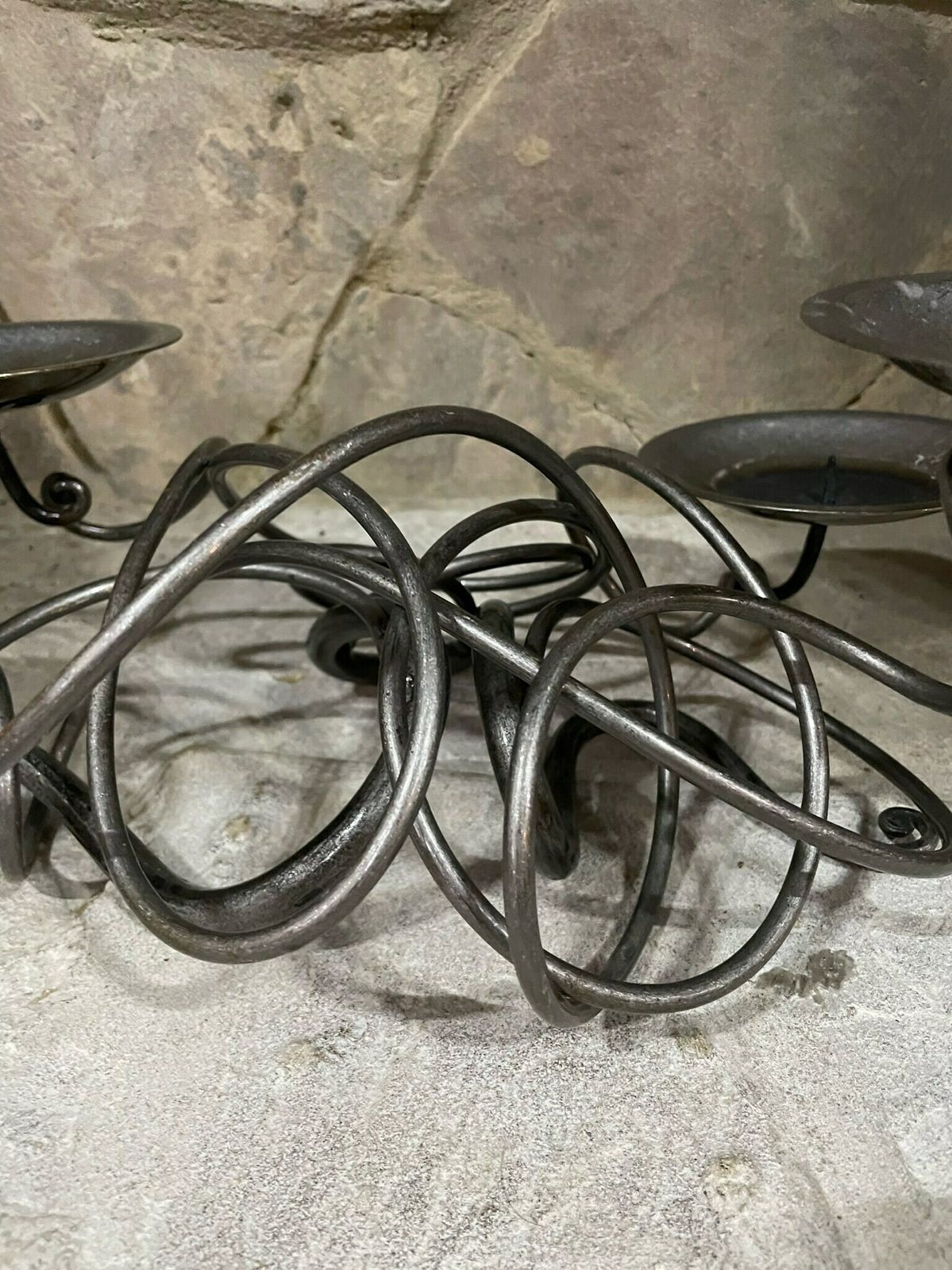 Quad 4 Table Candle Holder Forged Steel Post Modern Piece By Cast In Style Scotland photo Home Decor