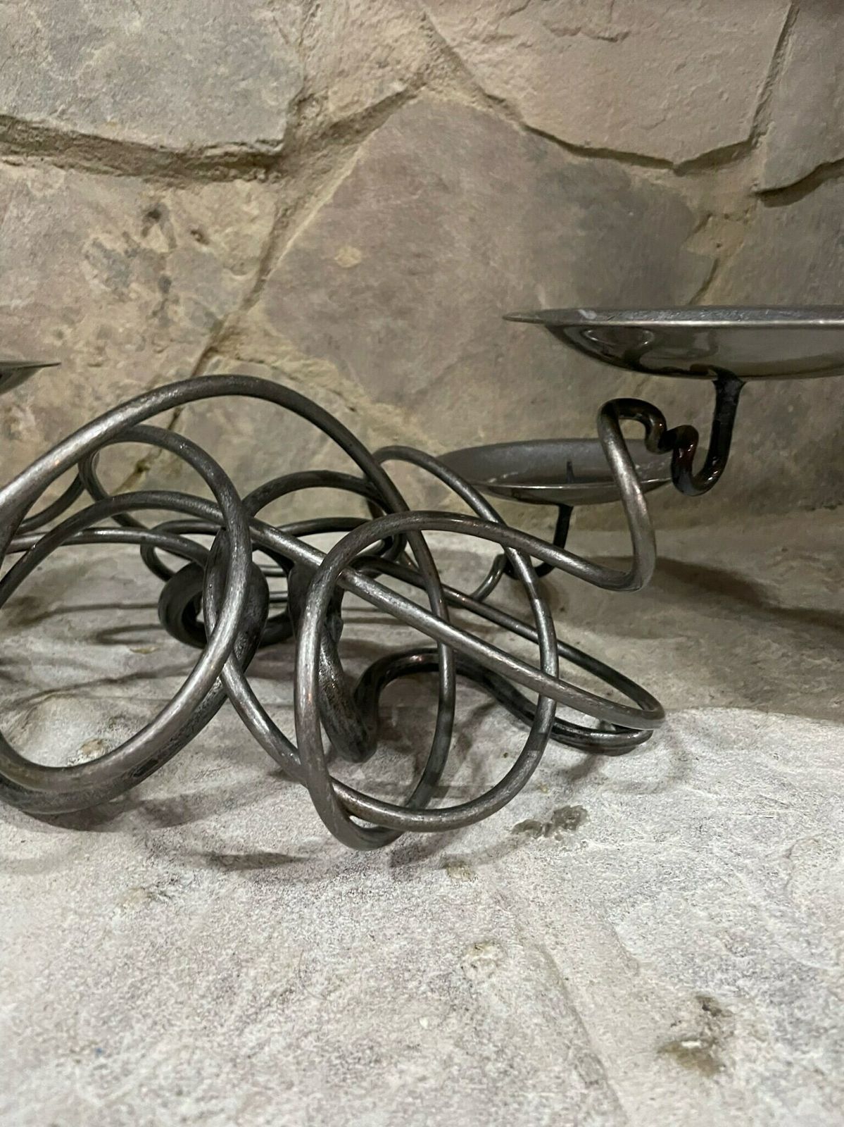 Quad 4 Table Candle Holder Forged Steel Post Modern Piece By Cast In Style Scotland photo buy