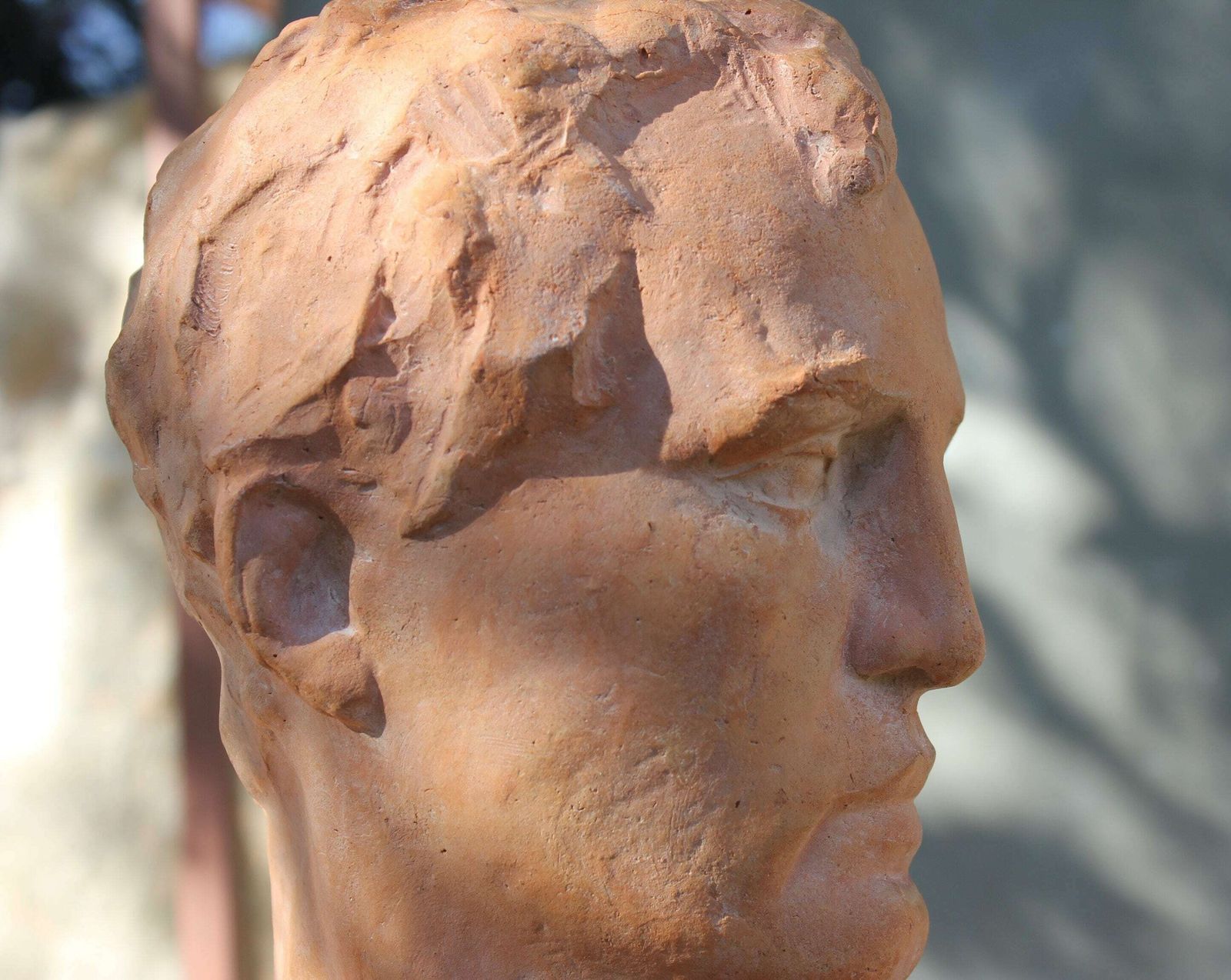 Victor Demanet Impressive Terracotta Statue, Art Deco Bust Of Man Signed, Original Art Work Of Belgian Artist photo buy