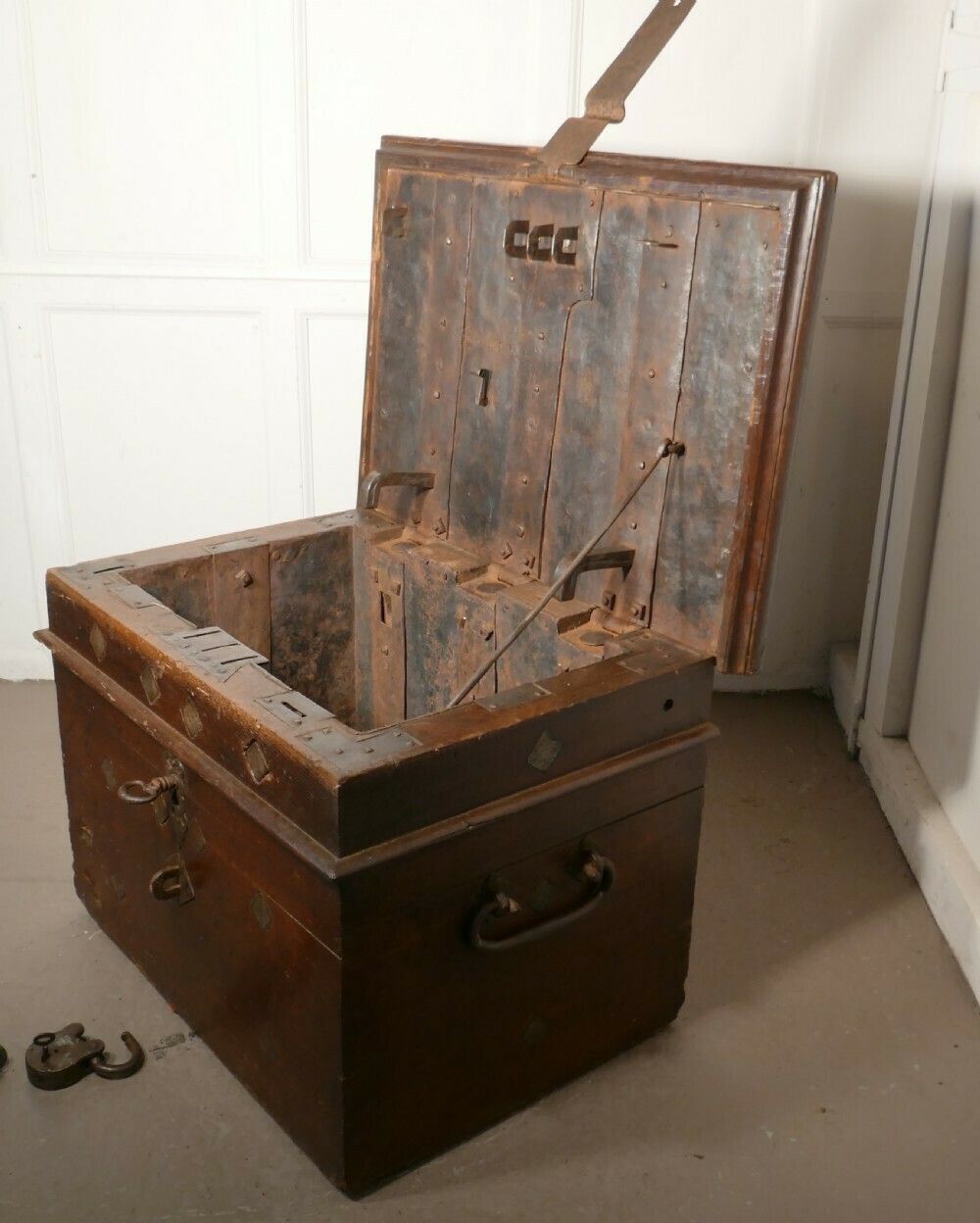 photo for sale 17th Century French Coffer, Oak Silver Treasure Chest, Strong Box