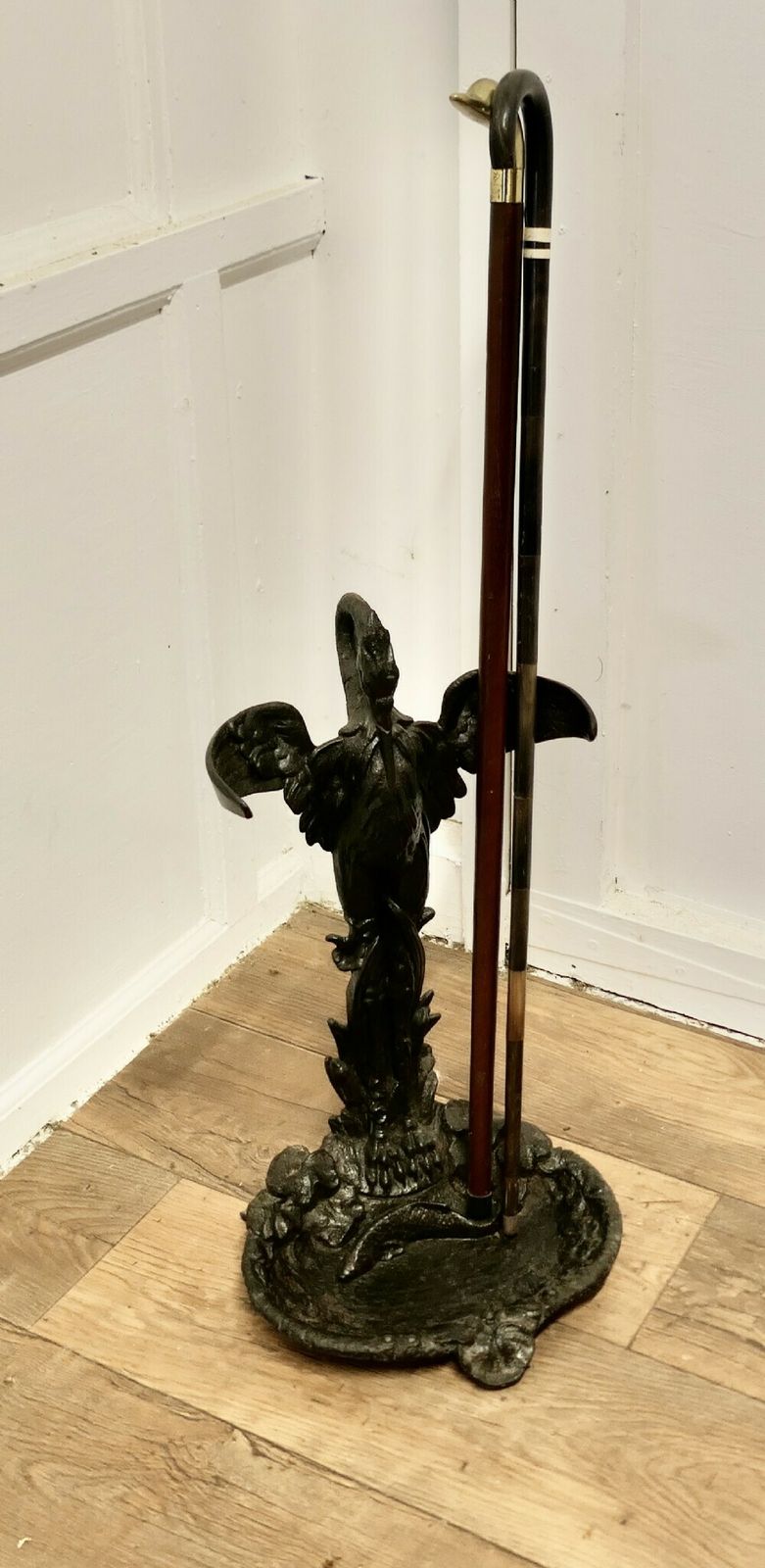 A 19th Century French Cast Iron Umbrella Stand. photo vintage