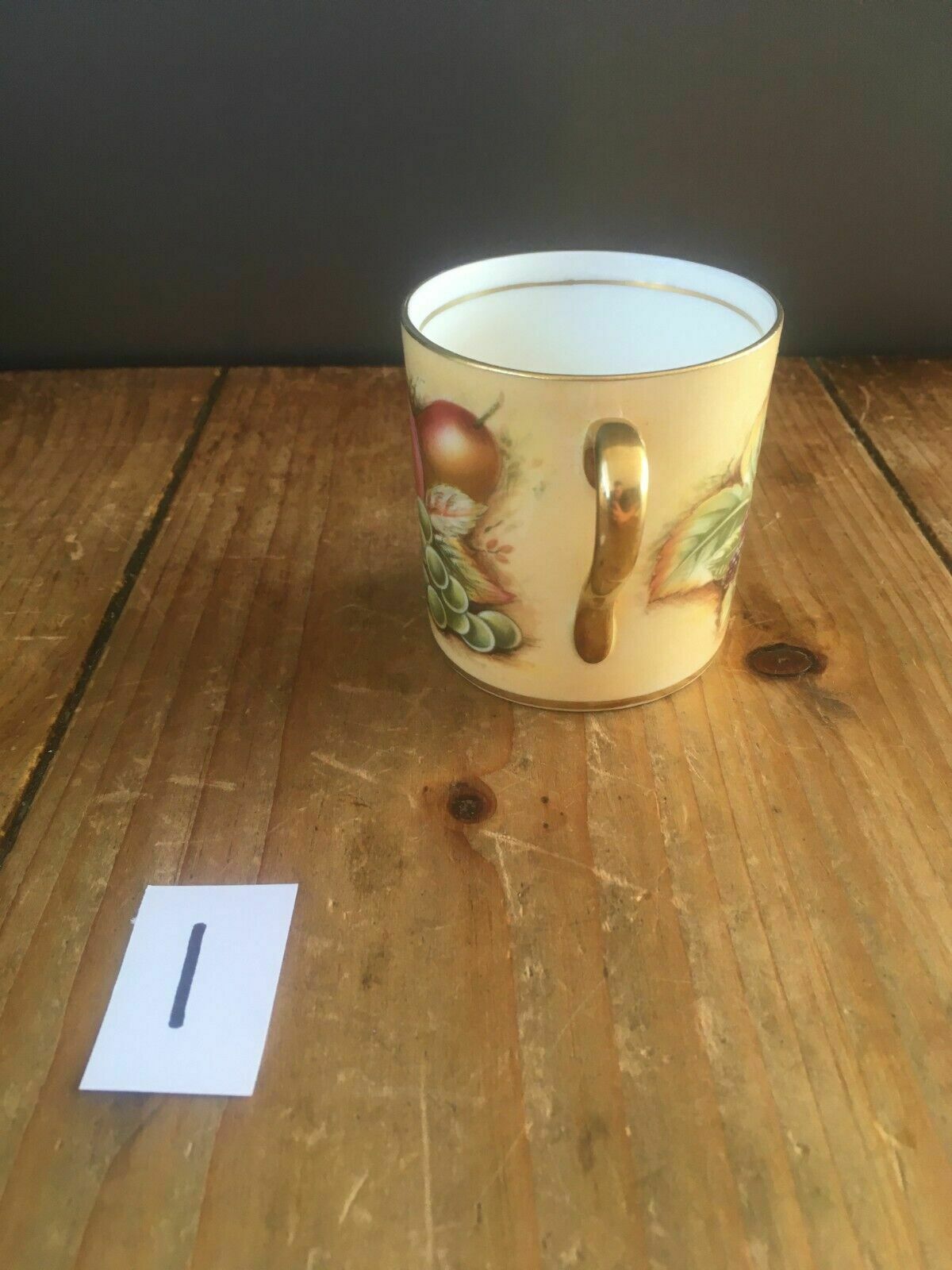 Vintage Aynsley Orchard Gold Fruit Fine China Cabinet Coffee Can Cup & Saucer photo buy