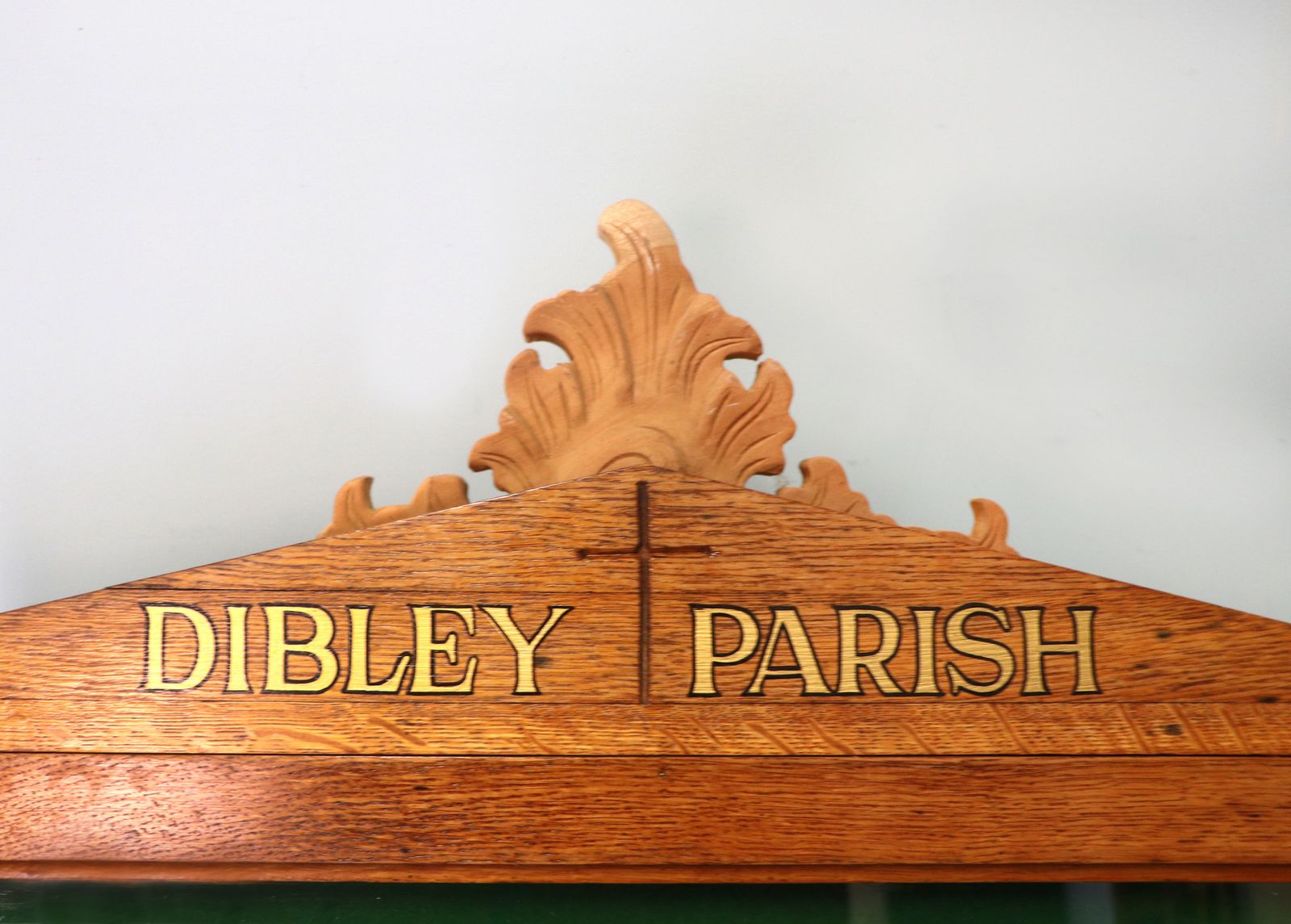 photo vinterior An Unusual Late Victorian Oak Church Notice Board Sign Written Vicar Of Dibley
