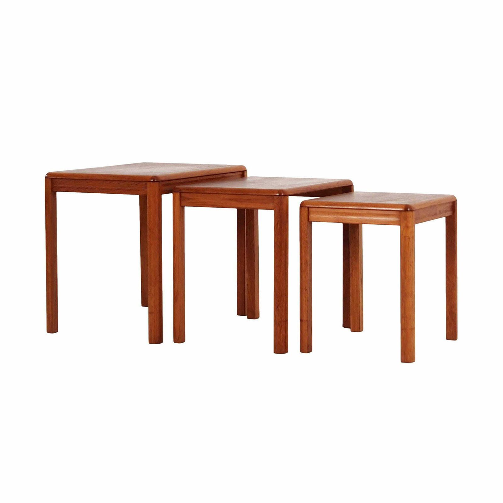 Set Of Three Teak Tables, Danish Design, 1970s, Production: Denmark
