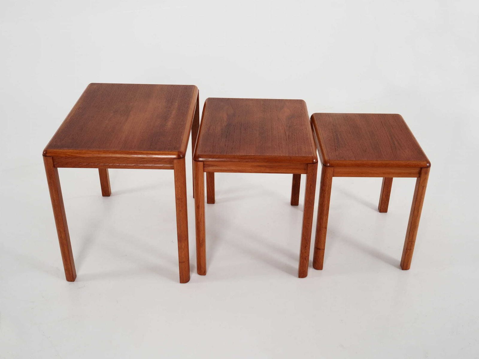 Set Of Three Teak Tables, Danish Design, 1970s, Production: Denmark photo vintage