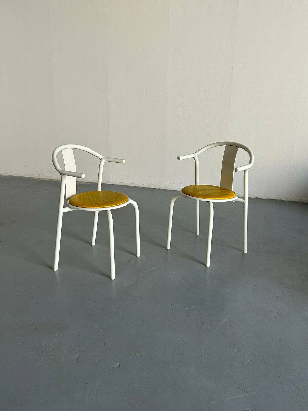 Pair Of Vintage Ikea Postmodern Memphis Maxmo Metal Dining Chairs, 1980s Ikea photo furniture