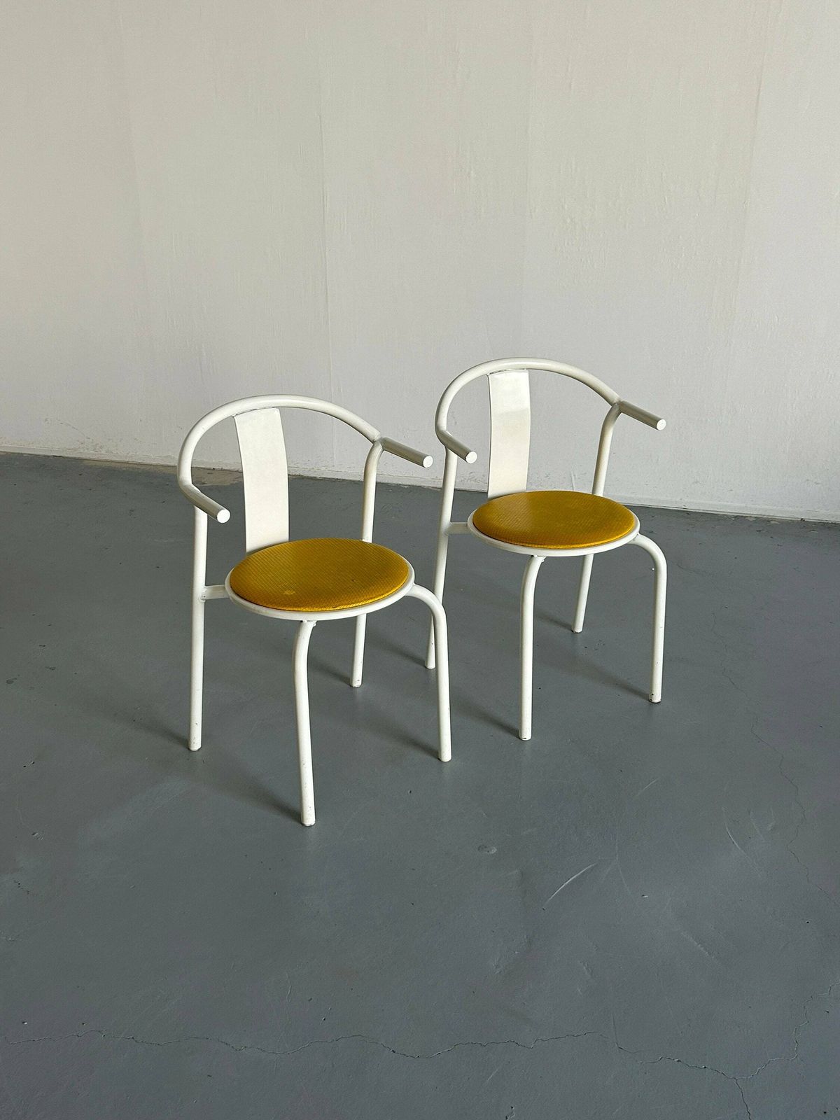 Pair Of Vintage Ikea Postmodern Memphis Maxmo Metal Dining Chairs, 1980s Ikea photo for sale