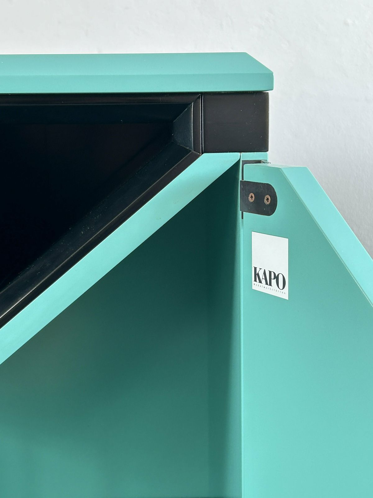 photo for sale Pair Of Postmodern Memphis Style Mint Green Bar Cabinets By Kapo Möbelwerkstätten, 1980s Austria