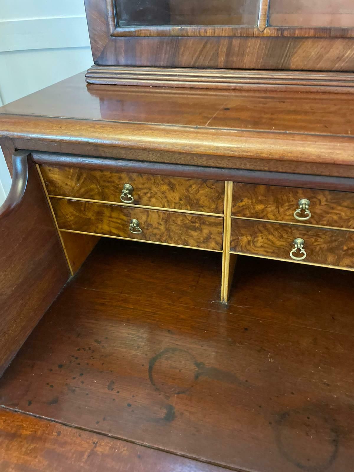 Outstanding Quality Antique Regency Mahogany Secretaire Bookcase photo furniture