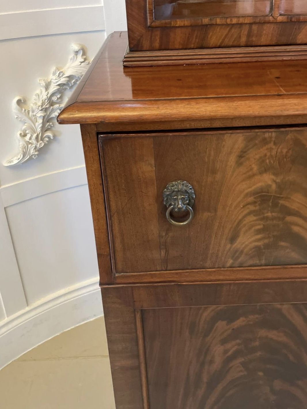 Furniture Outstanding Quality Antique Regency Mahogany Secretaire Bookcase photo